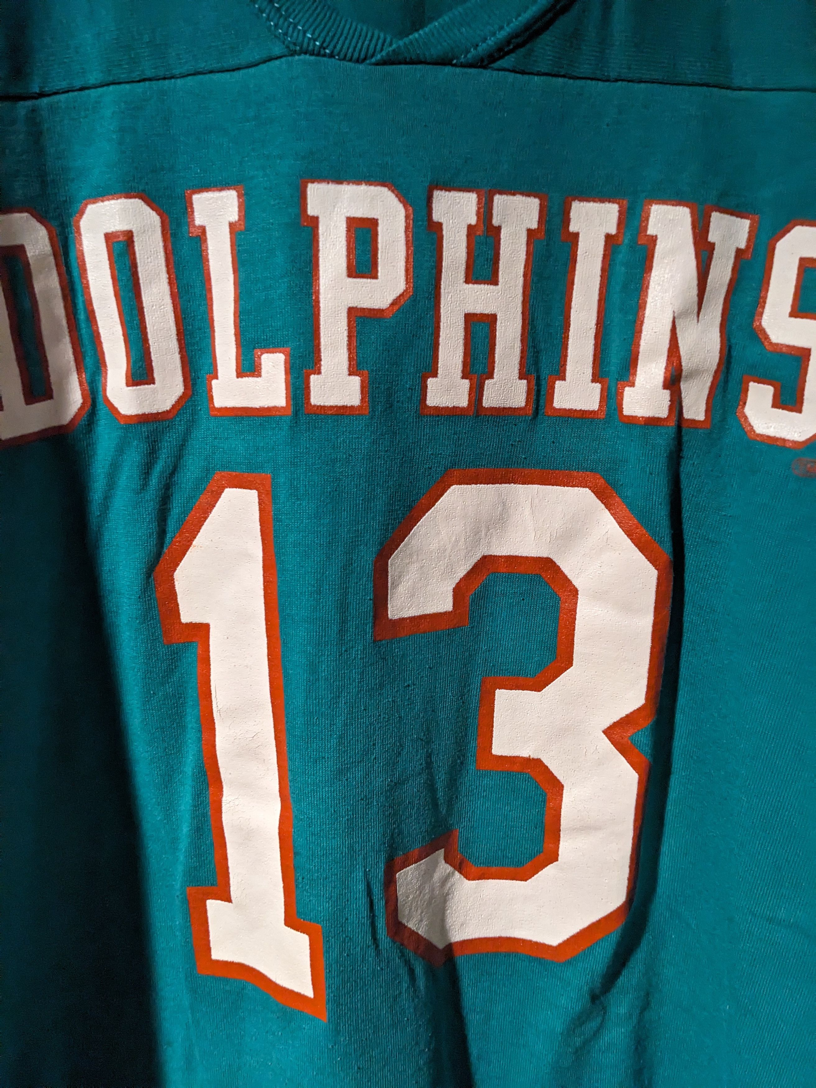 NFL Vintage 80s Miami Dolphins Marino NFL Football Large T-Shirt Size L / US 10 / IT 46 - 2 Thumbnail