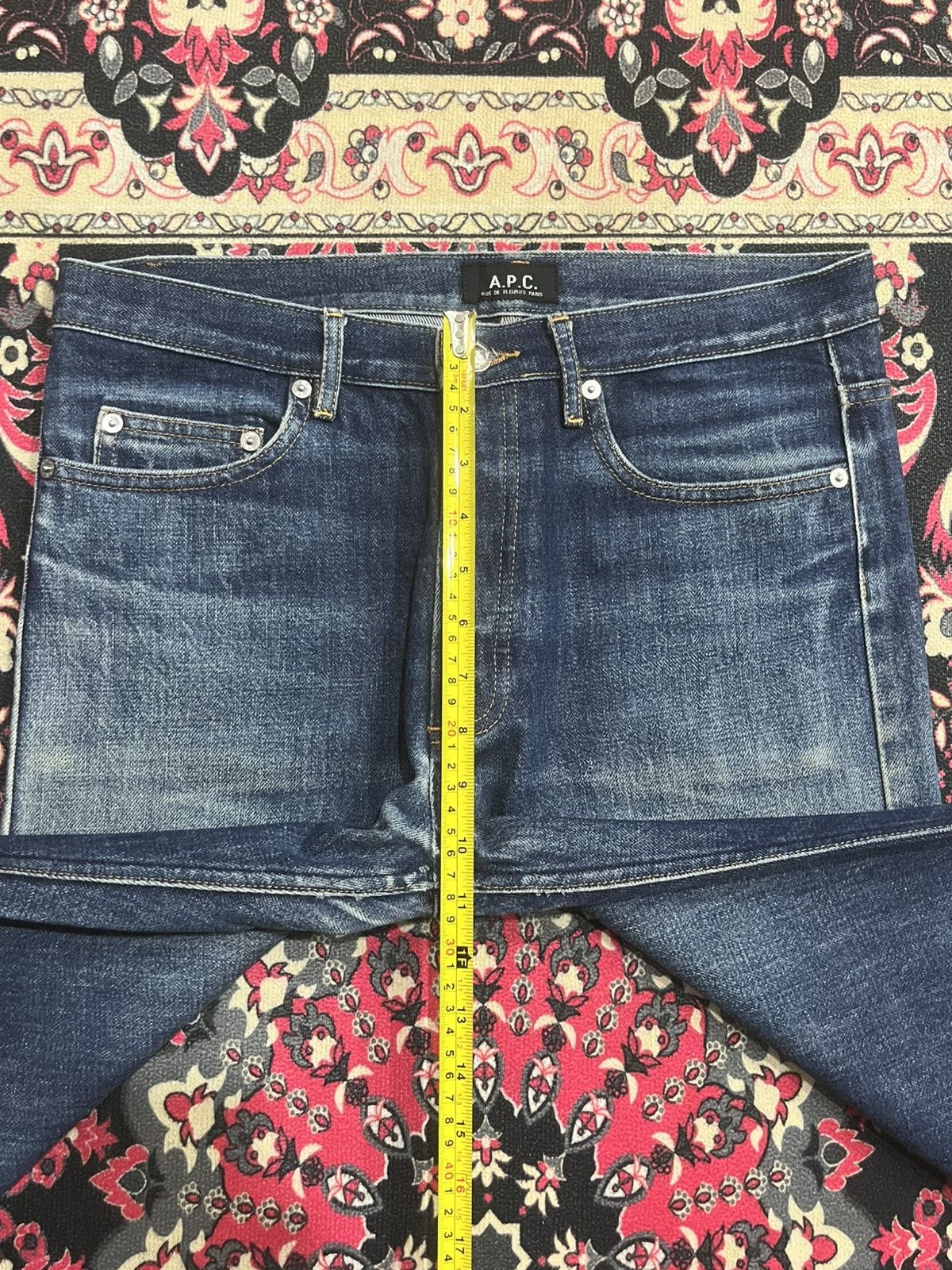 A.P.C. × Kanye West Vintage A.P.C Cure Blue Faded Washed Straight Tapered Jeans Size US 30 / EU 46 - 14 Thumbnail