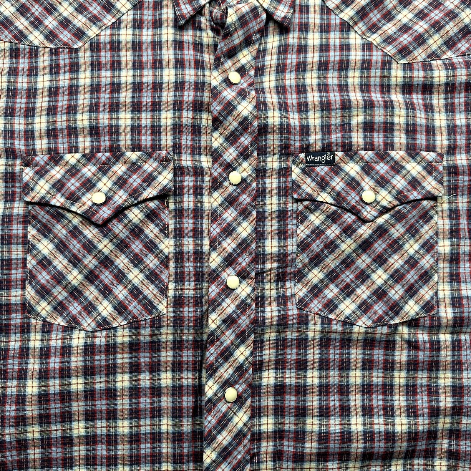 Wrangler Vintage 80s Wrangler Western Pearl Snap Plaid Shirt Mens XL Size US XL / EU 56 / 4 - 7 Thumbnail