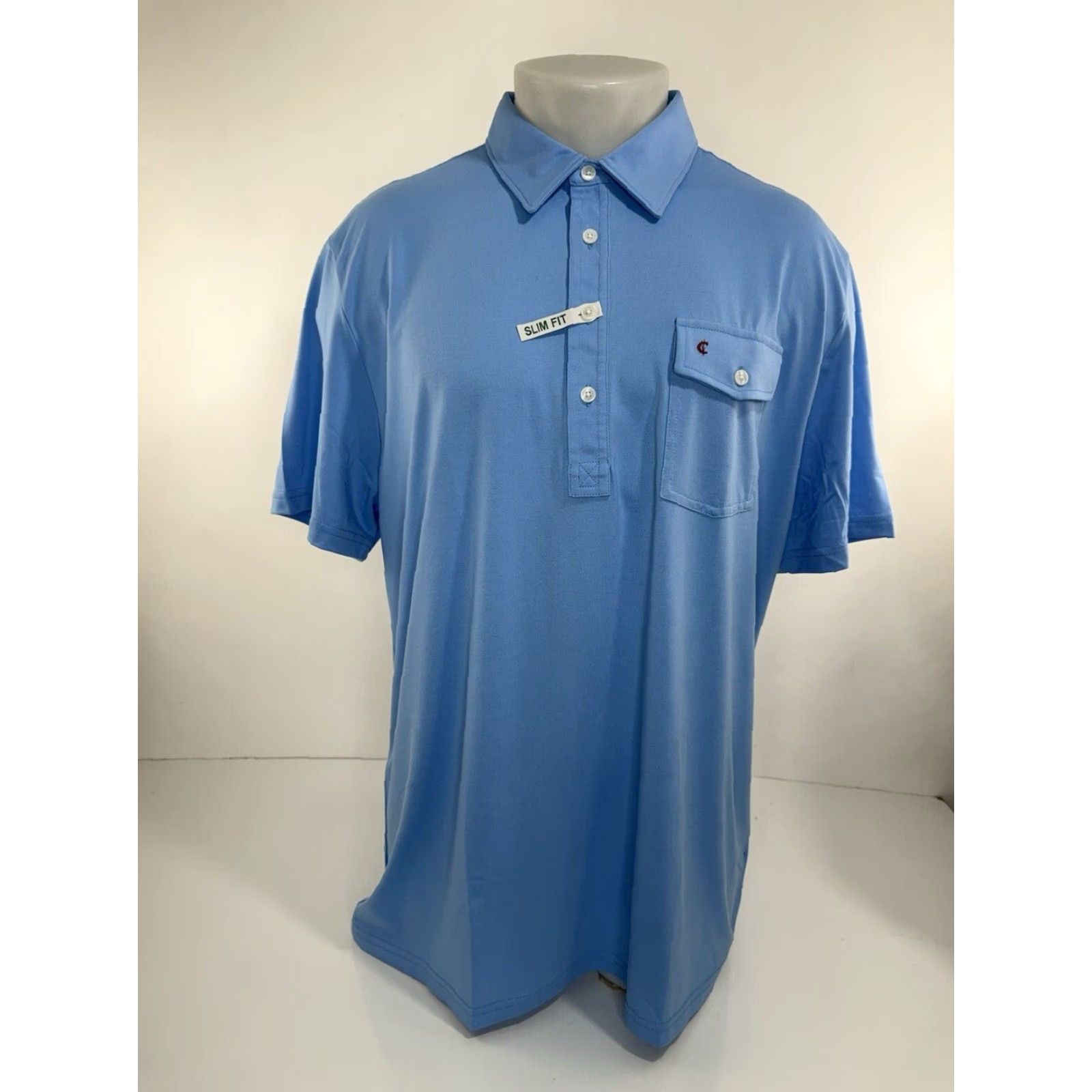 Vintage CRIQUET Austin - NEW w TAG - SLIM FIT Embroidered Logo XXL Golf Polo Shirt - Light Blue - Men - 2XL - Polo - Logo - Slimming - Golf Size US XXL / EU 58 / 5 - 2 Thumbnail