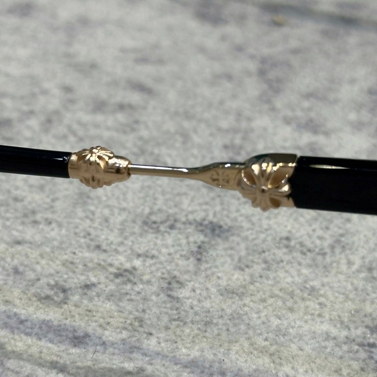 Chrome Hearts CHROME HEARTS EVAGILIST BLACK/GOLD PLATED Size ONE SIZE - 4 Thumbnail