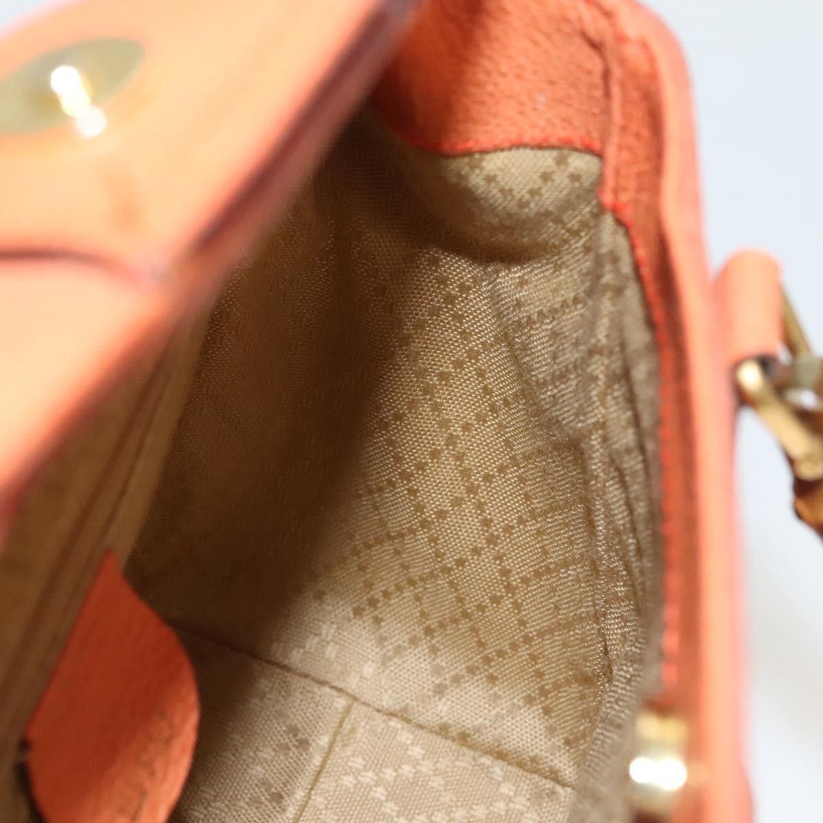Gucci GUCCI Bamboo Hand Bag Suede Orange Gold 000 123 000 123 Size ONE SIZE - 17 Thumbnail
