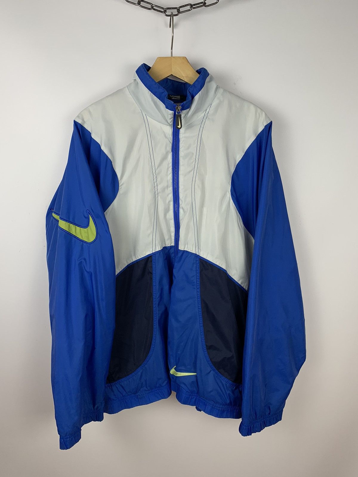 Vintage Nike Vintage Retro Nylon Jacket Big Logo Swoosh Zip 90’s Size US XL / EU 56 / 4 - 23 Thumbnail