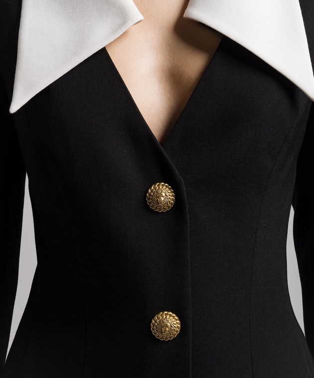 Balmain o1s1wg110825 Virgin Wool Mini Dress in Black Size S / US 4 / IT 40 - 5 Thumbnail