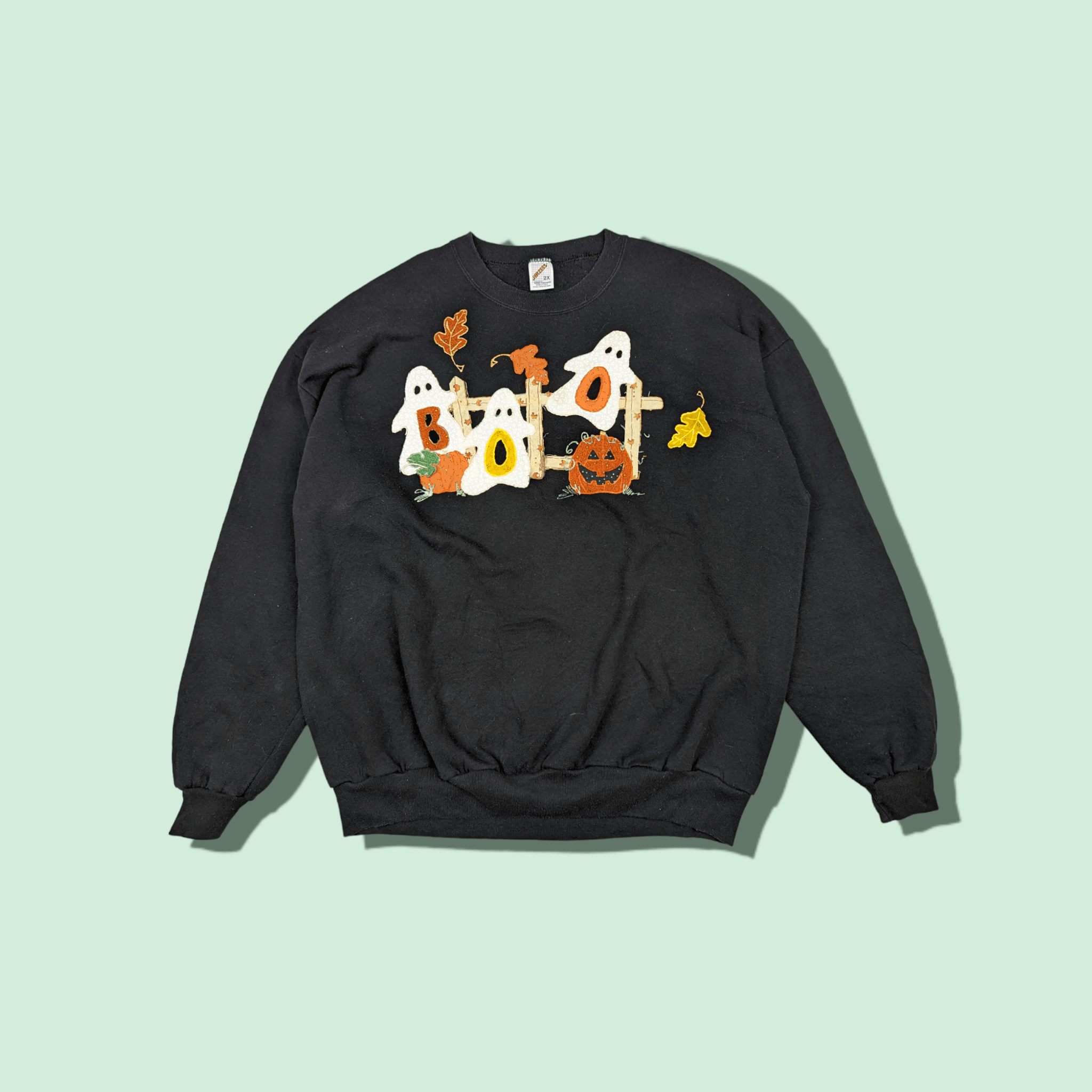 Vintage 90's JERZEES Halloween Ghost Jumper Sweatshirt
