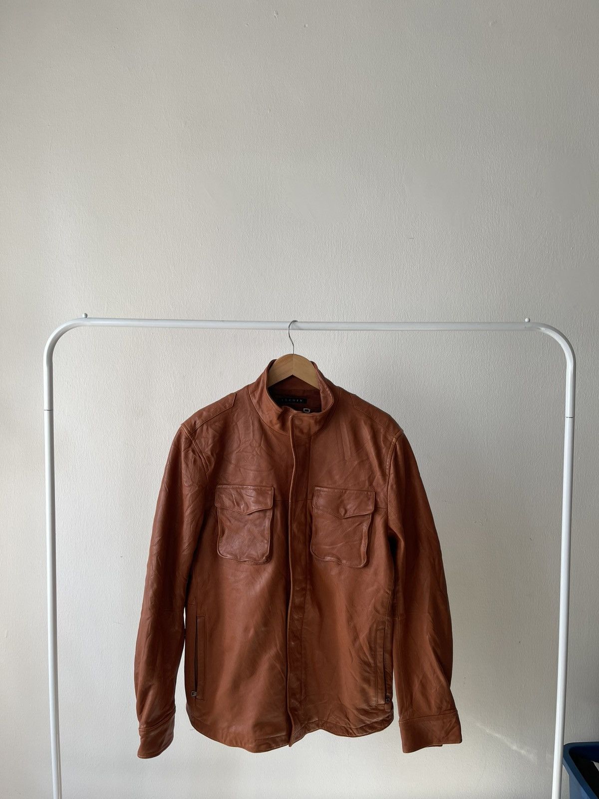 Designer × Theory Theory Sheepskin Leather Zip Jacket Size US M / EU 48-50 / 2 - 2 Thumbnail