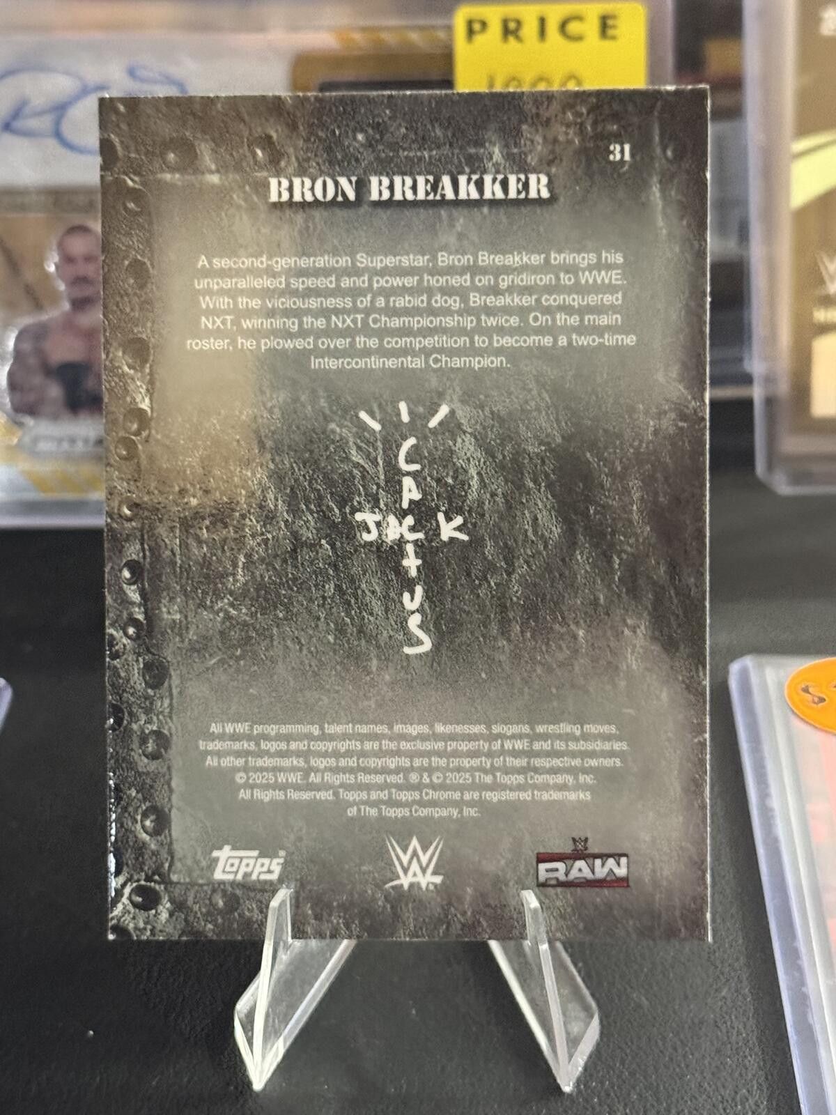 Topshop 2025 WWE Topps Chrome Cactus Jack Bron Breakker Purple /250 Size ONE SIZE - 2 Thumbnail
