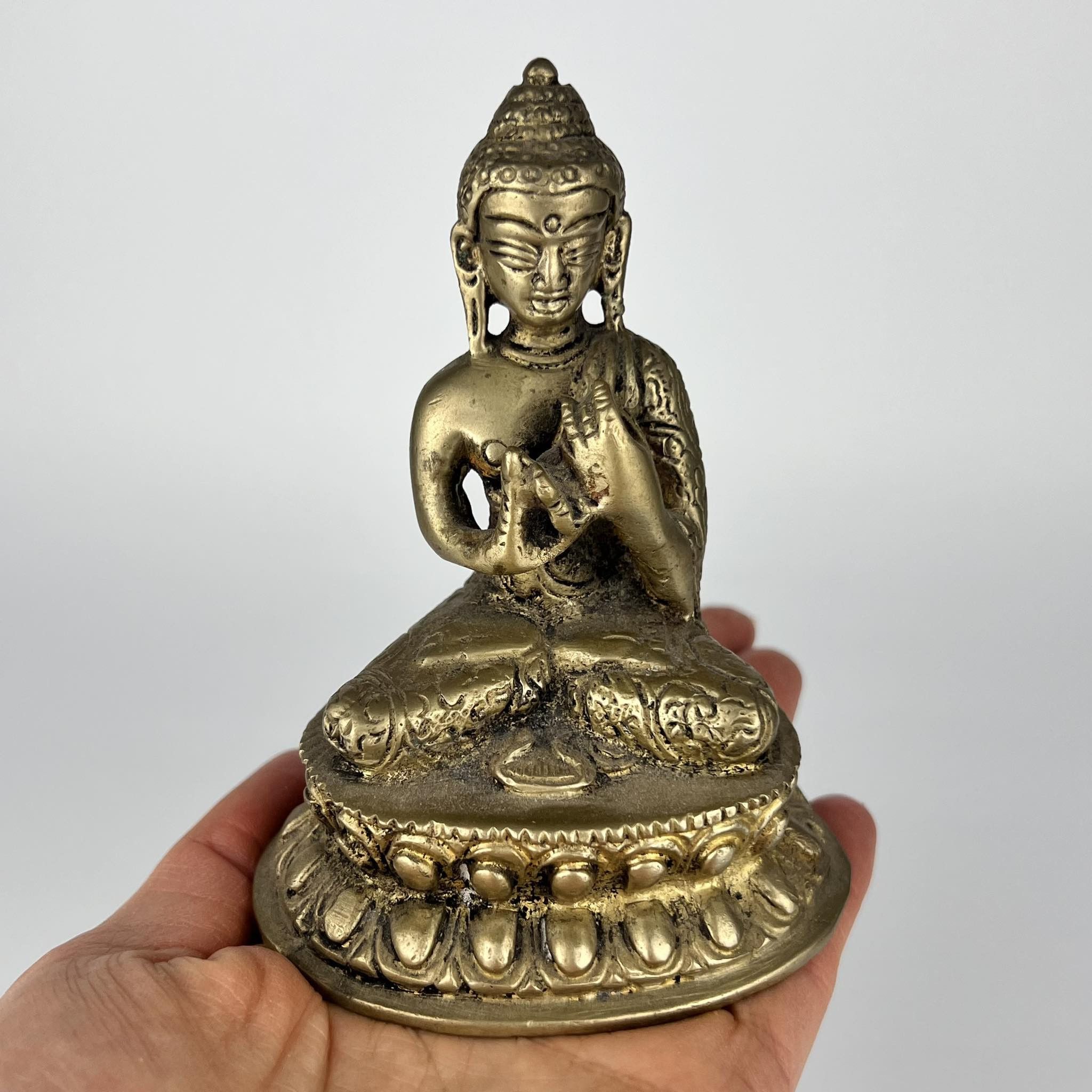 Vintage Antique Bronze Buddha Ganesh Figure Statue Tibet Lotus Size ONE SIZE - 1 Thumbnail