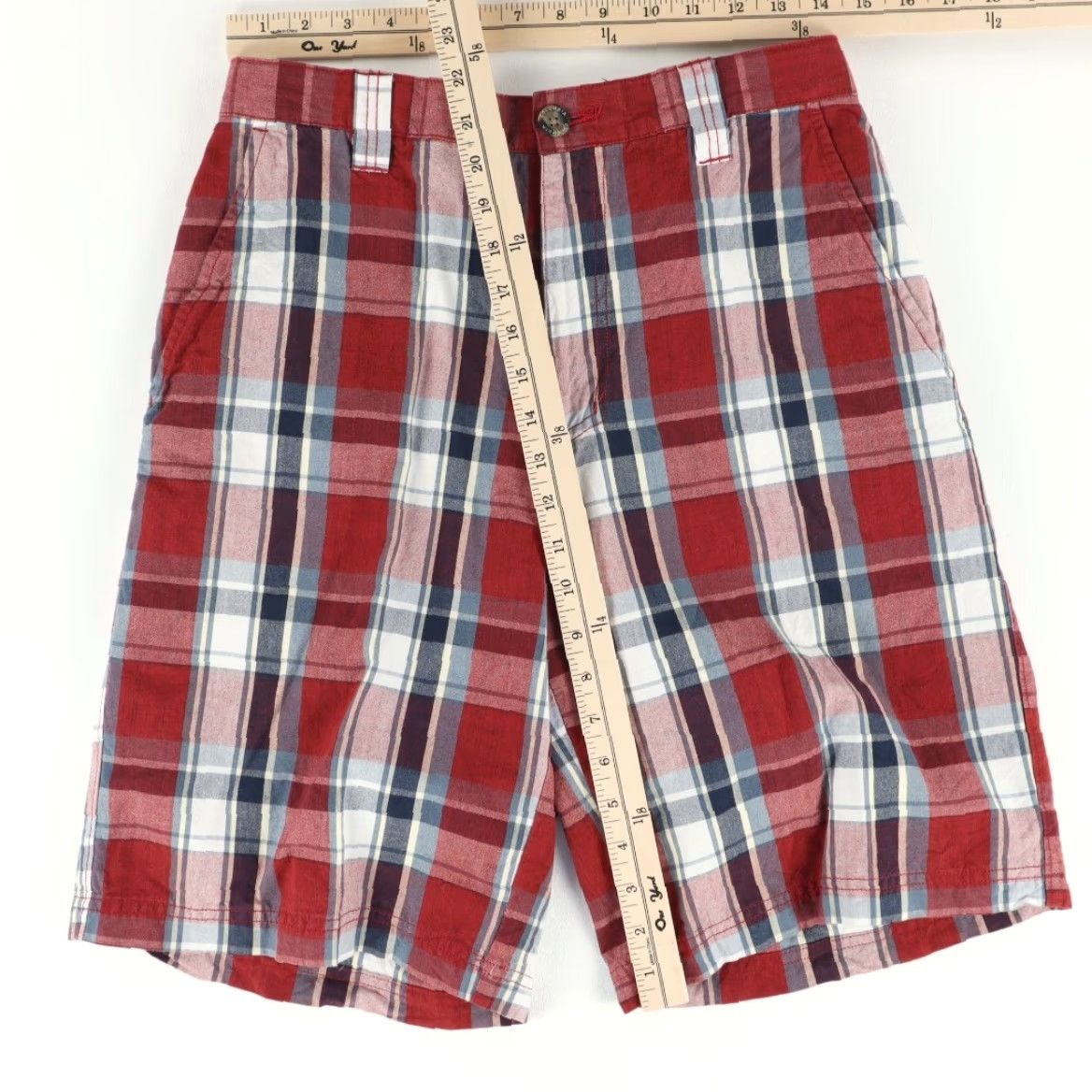 Vintage Columbia Cotton Woven Chino Shorts Red Plaid Men's 32 Size US 32 / EU 48 - 3 Thumbnail