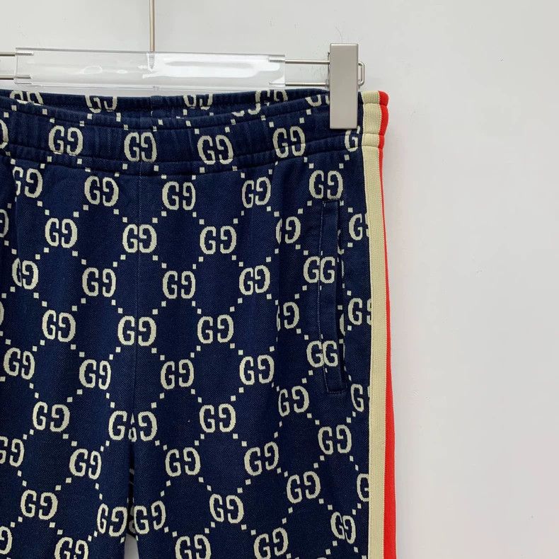 Gucci Gucci SizeXS Dark blue side stripe logo jacquand full-print Size US 27 - 3 Thumbnail