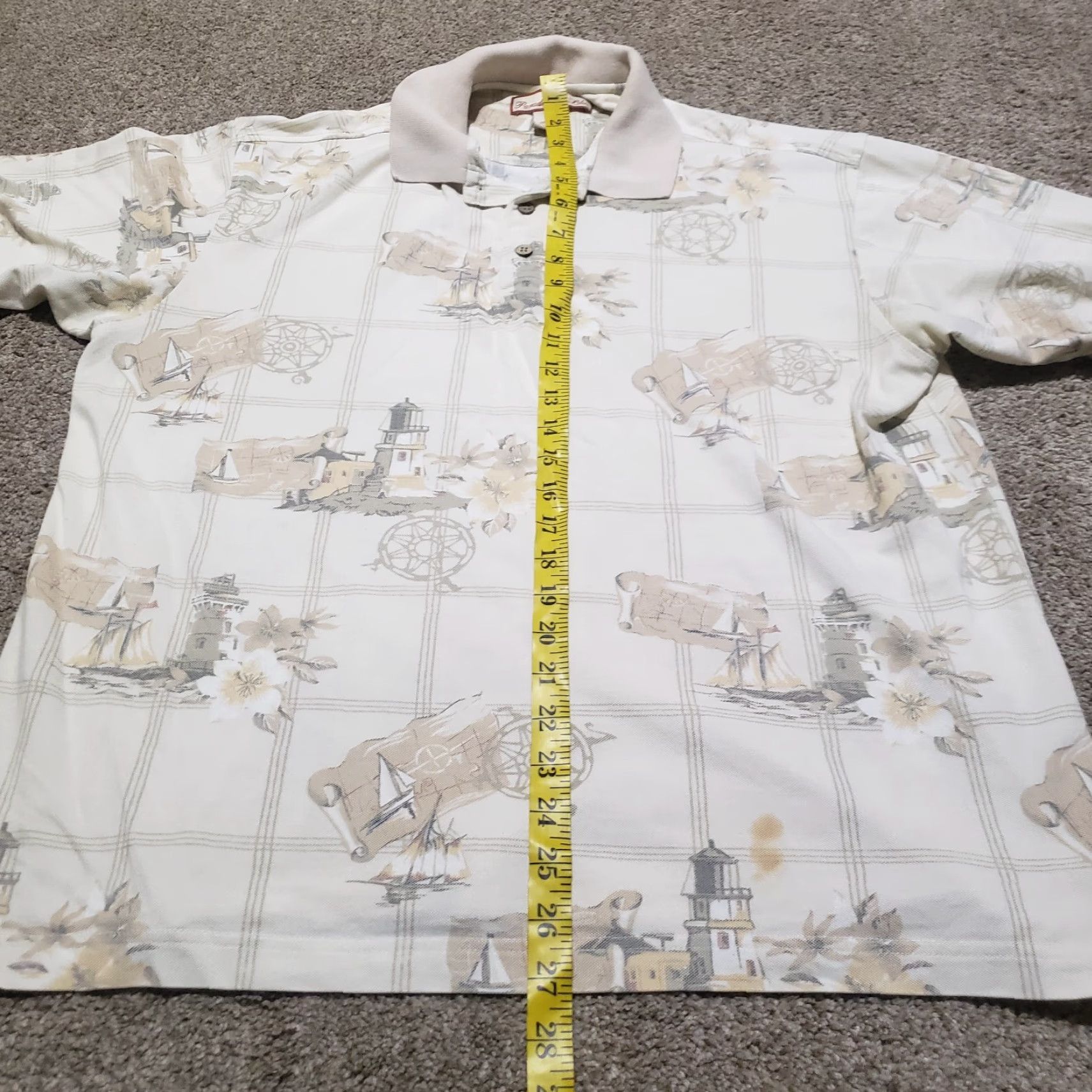Paradise VINTAGE Blue Paradise Polo Shirt Adult L Blue Hawaiian 90s Golf Lacrosse Shirt Mens Size US L / EU 52-54 / 3 - 7 Thumbnail