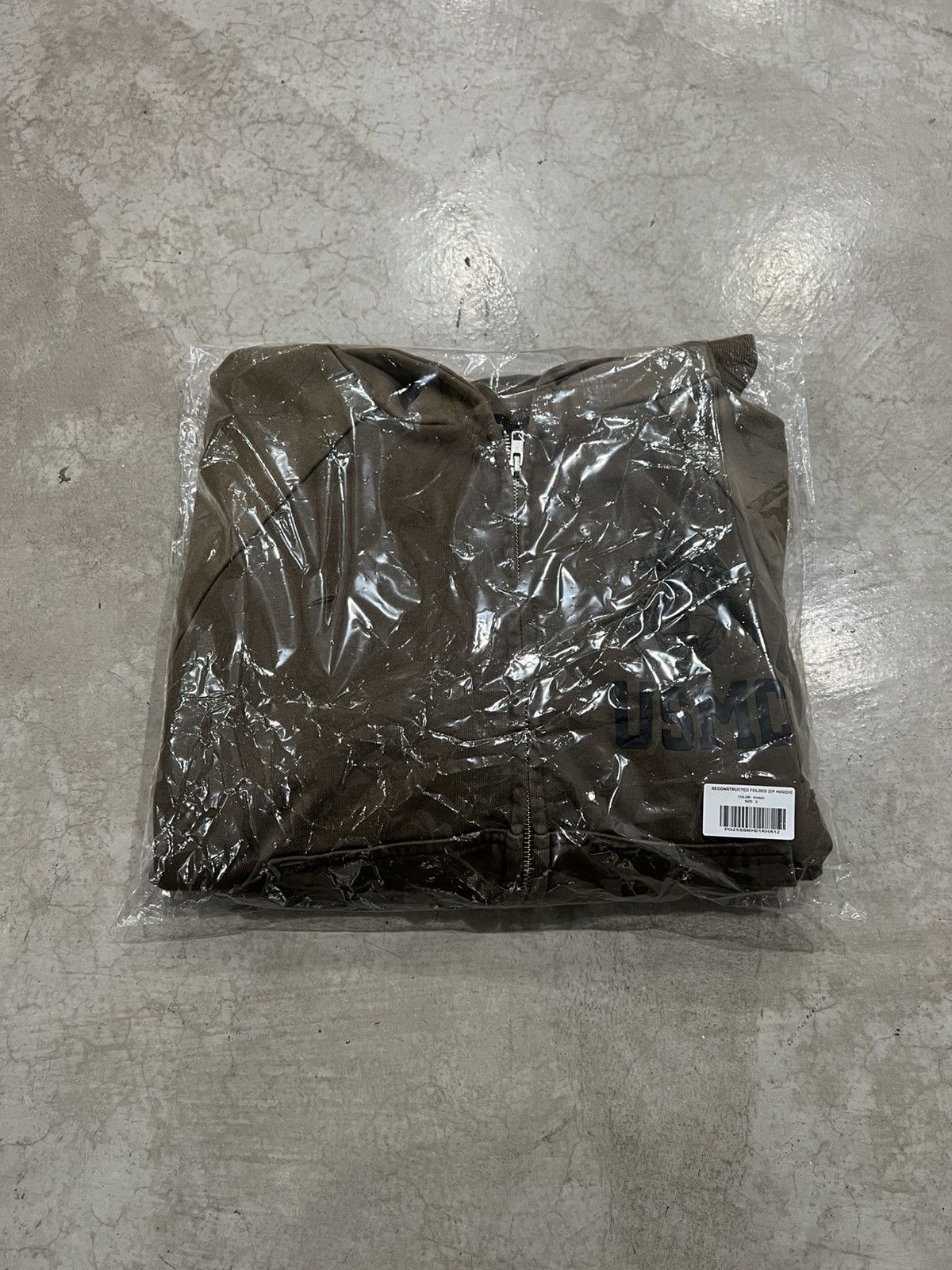 PROJECT G/R Project G/R Reconstructed Folded Zip Hoodie - Khaki Size US M / EU 48-50 / 2 - 6 Thumbnail