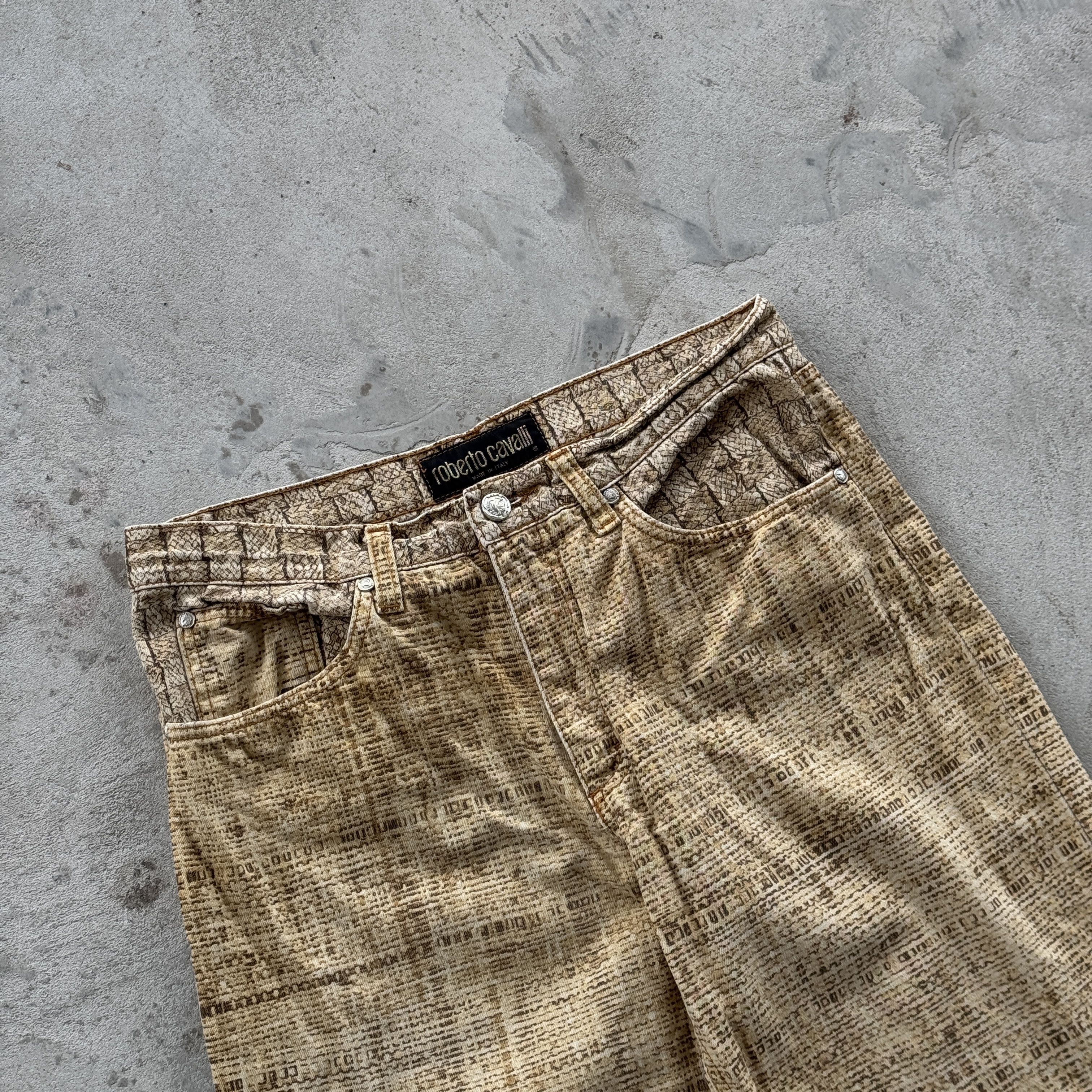 Roberto Cavalli Roberto Cavalli Archive Snakeskin Print Denim Pants Italy Size 32" / US 10 / IT 46 - 3 Thumbnail