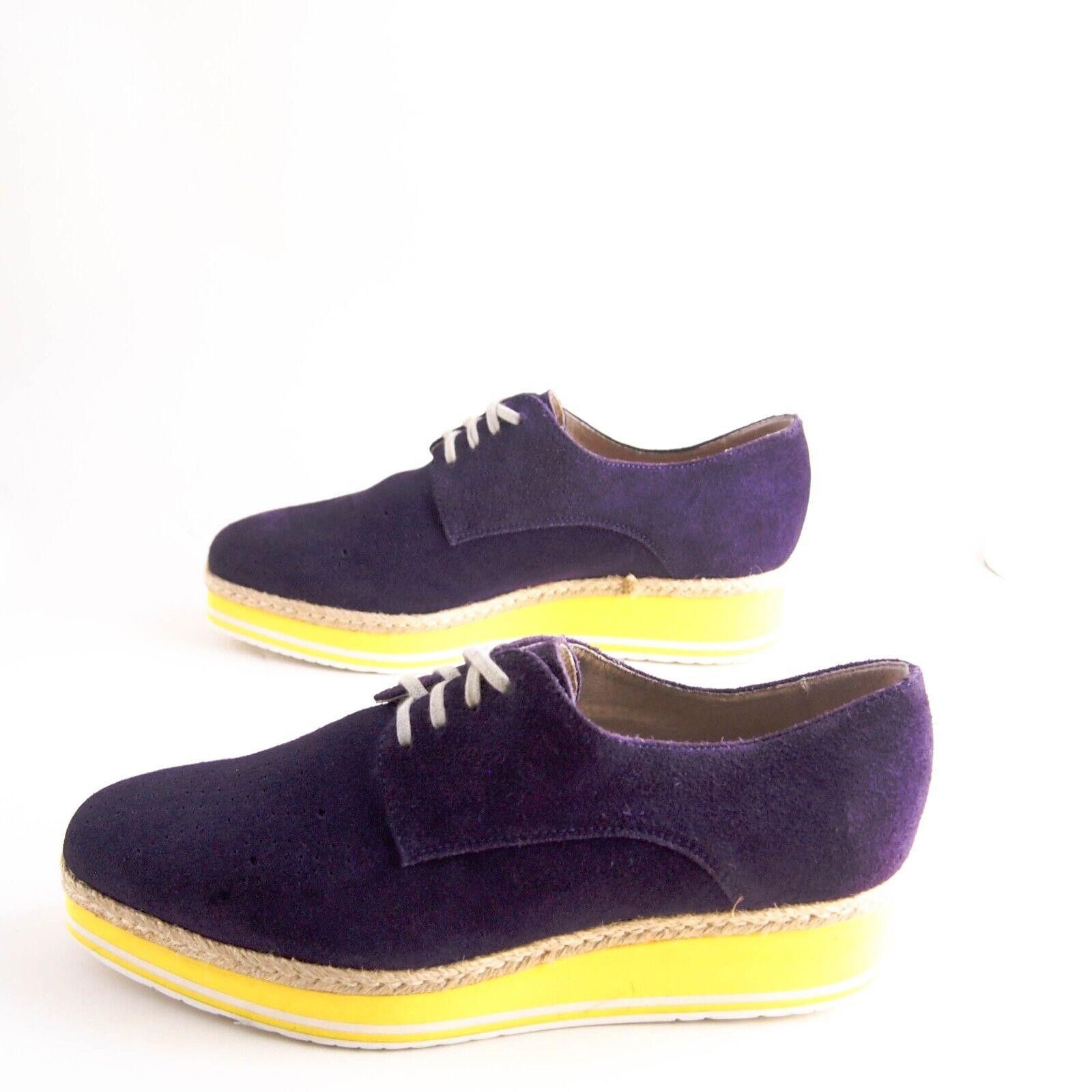 Designer Gino Rossi Platform Oxford Lug Sole Purple Suede EU 39 US 9 Size US 9 / IT 39 - 2 Thumbnail