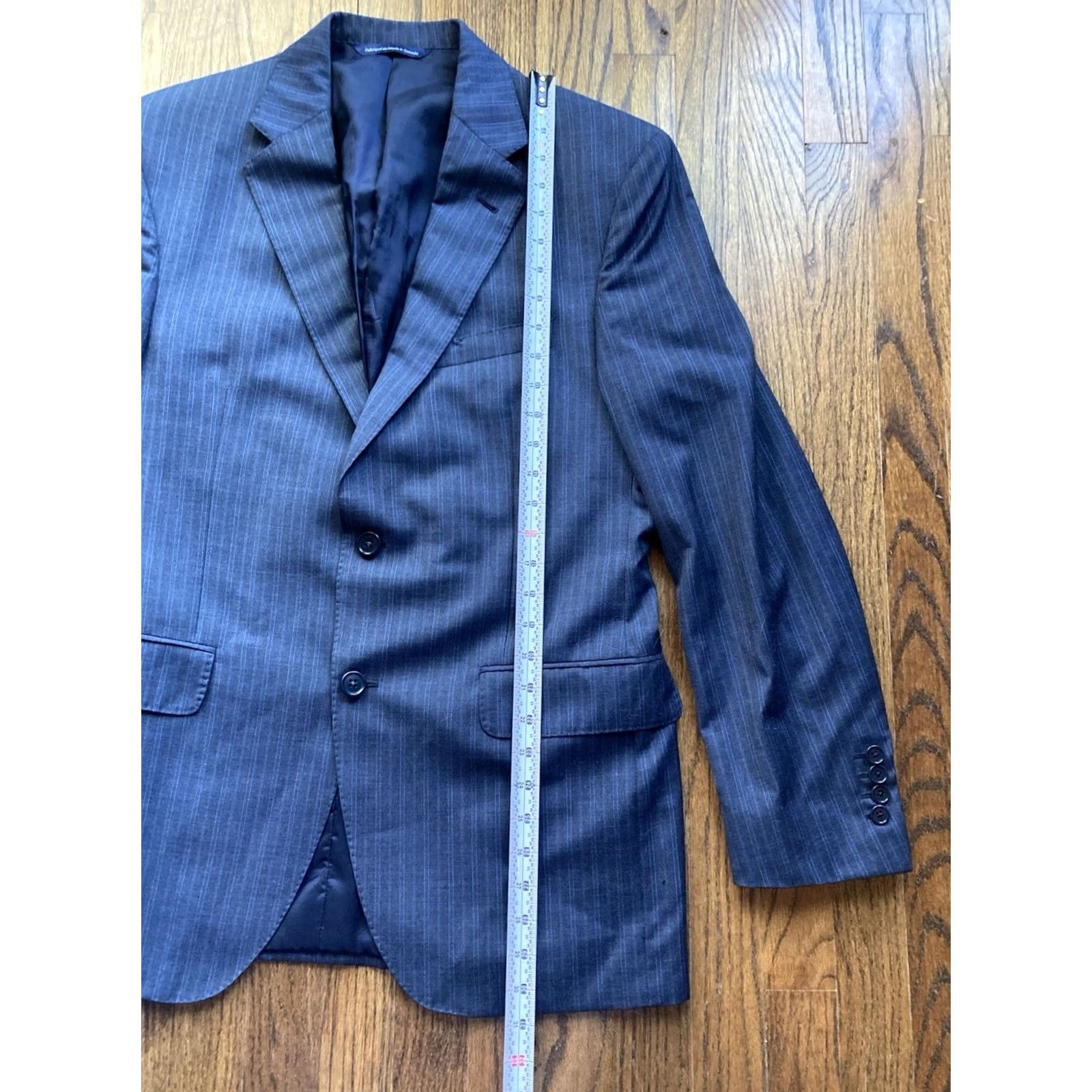 Vintage Coppley Coppley Ermenegildo Zegna Blazer Mens 40 Navy Blue Pinstripe Wool Sport Coat Size 40R - 4 Thumbnail