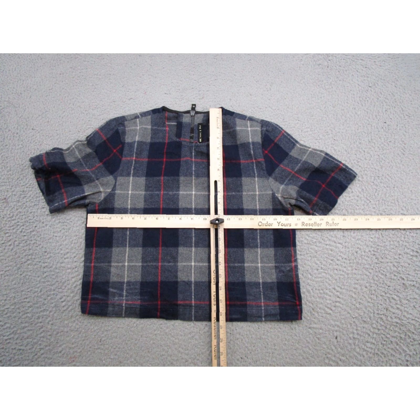 Rag & Bone rag & bone Blouse Shirt Women's Cotton Plaid Short Sleeve Crewneck Top L Preppy Multicolor Size L / US 10 / IT 46 - 4 Thumbnail