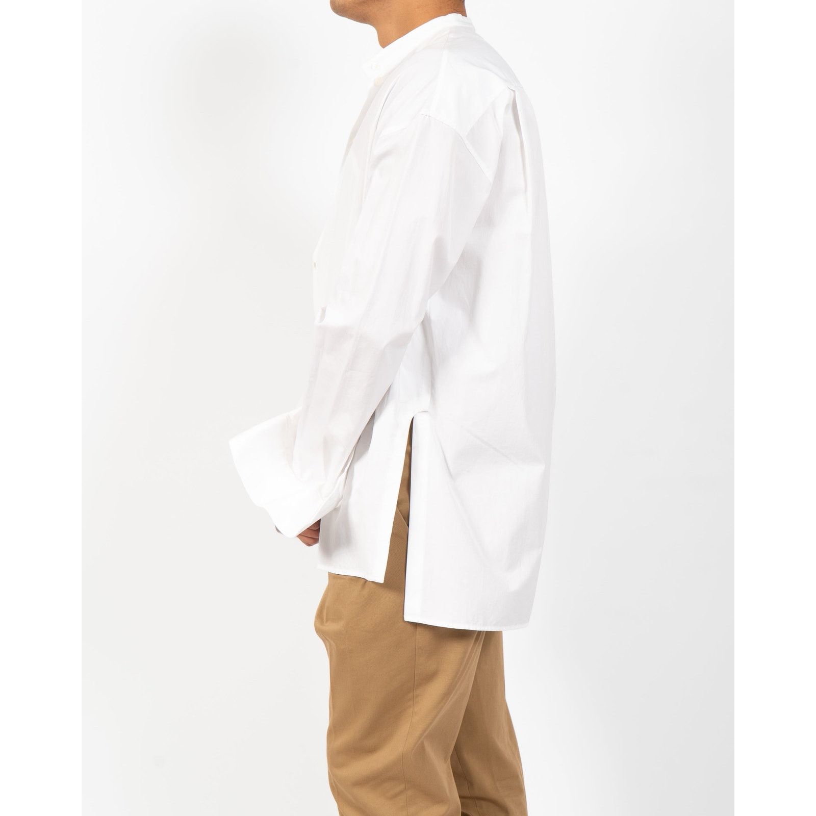 SS18 Oversized Side-Vent Shirt in White Cotton