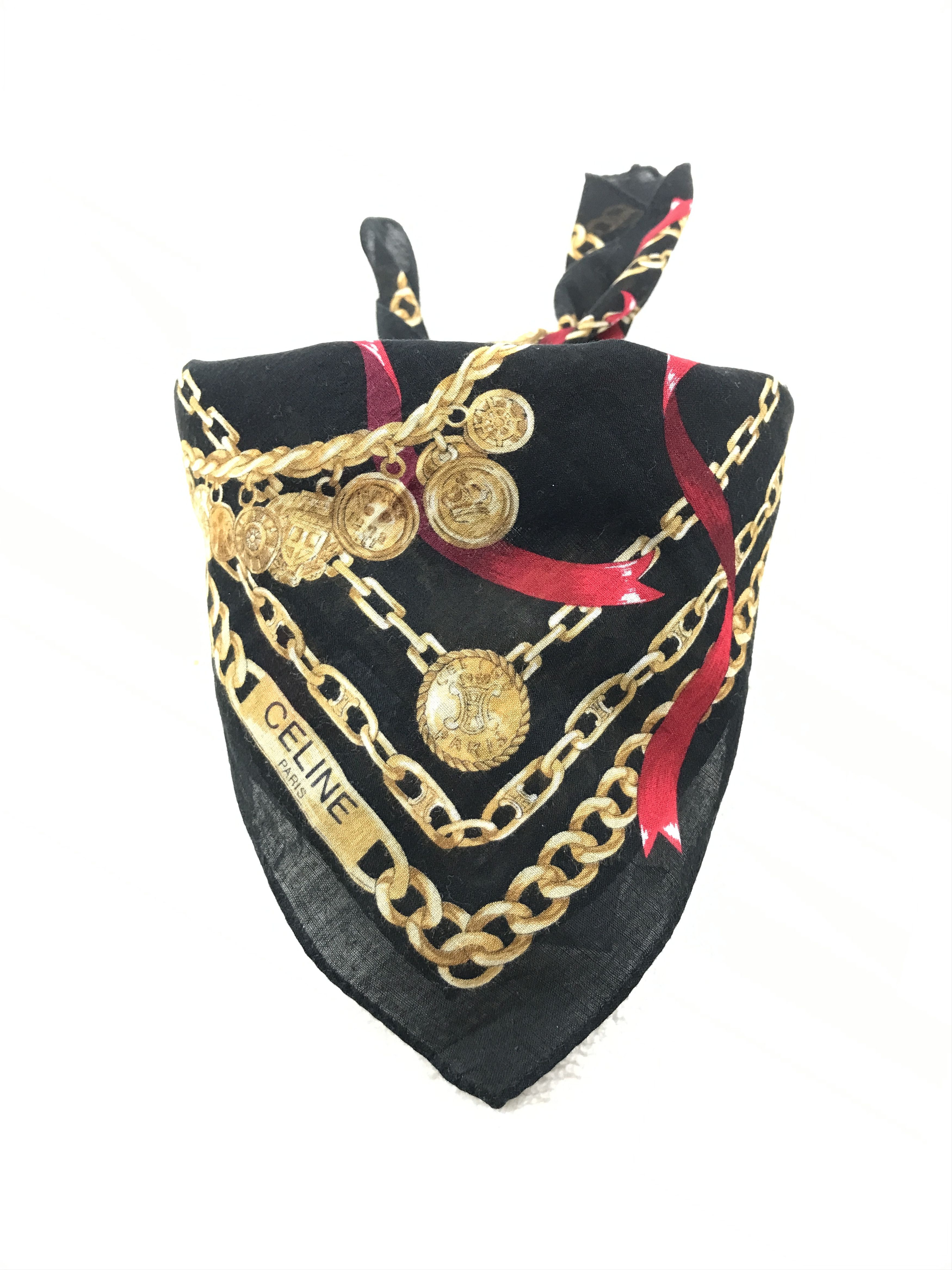Celine × Vintage Vintage Celine Bandana Neckerchief Handkerchief Size ONE SIZE - 3 Thumbnail