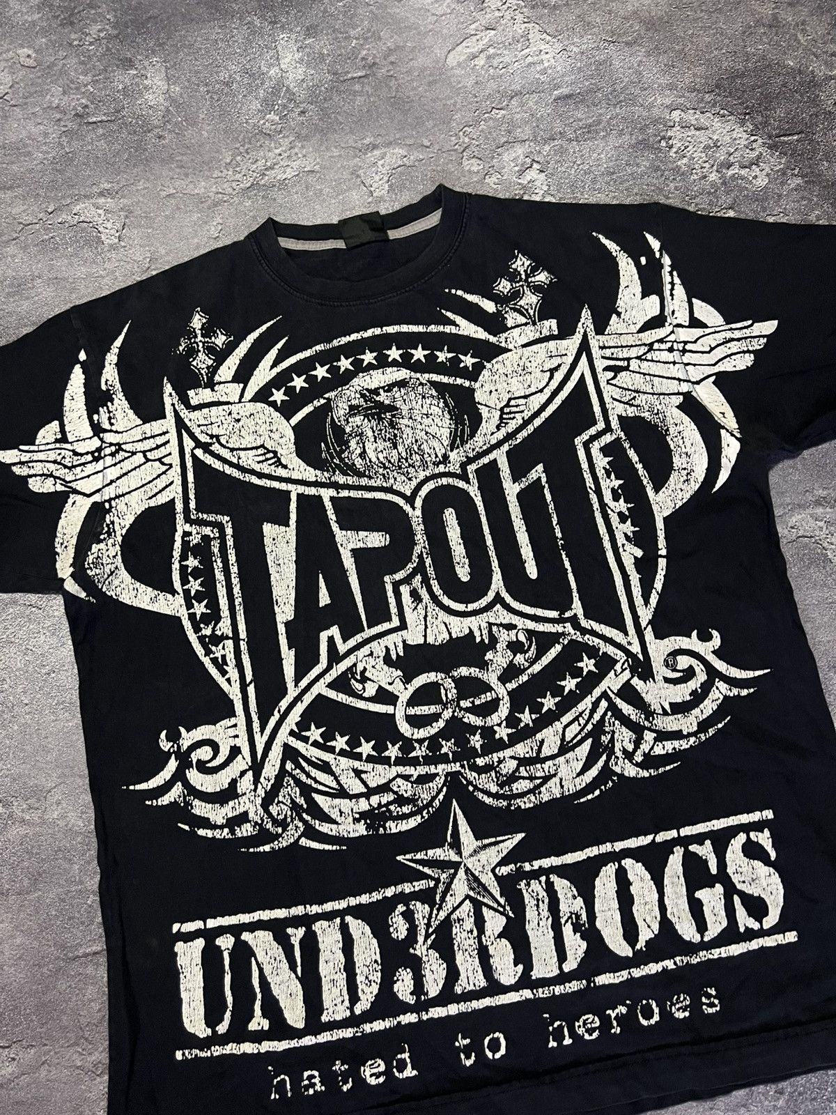 トップス tapout SK8 Y2K 00s 90s Tapout Y2K Vintage Rare Overprint Tapout Tee Streetweat Sk8 Rap