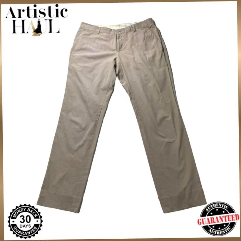 Giorgio Armani Giorgio Armani Men's Beige Pants Classic Fit 42 Cotton Trousers | Made In Italy Dress Pants, Flat Front, Inseam 30 in, Waist 40 in, Beige, Formal, Men Size US 42 / EU 58 - 2 Thumbnail
