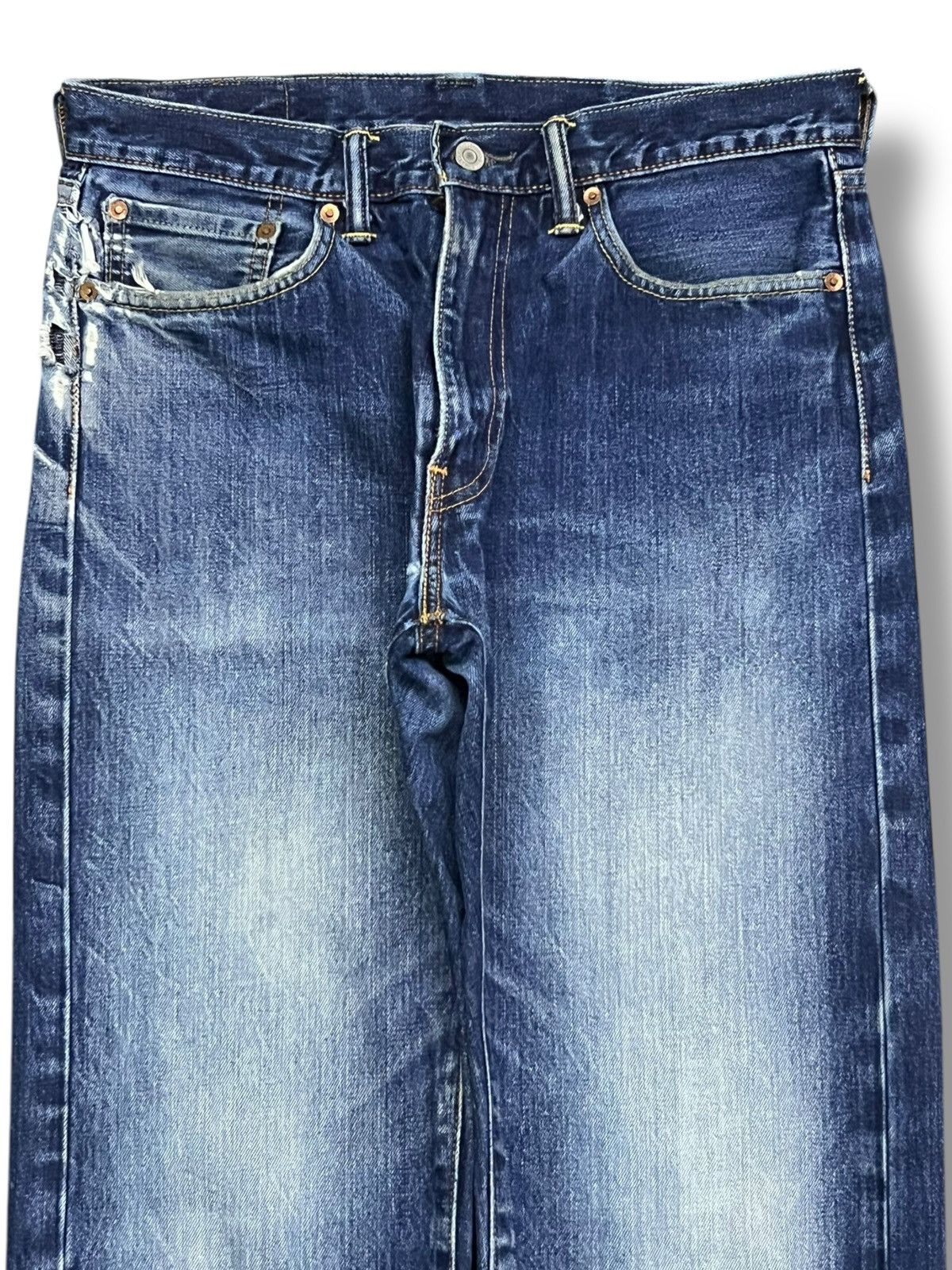 Levi's Vintage Levi’s 505 - Faded Wash, Distressed Denim Size US 32 / EU 48 - 4 Thumbnail