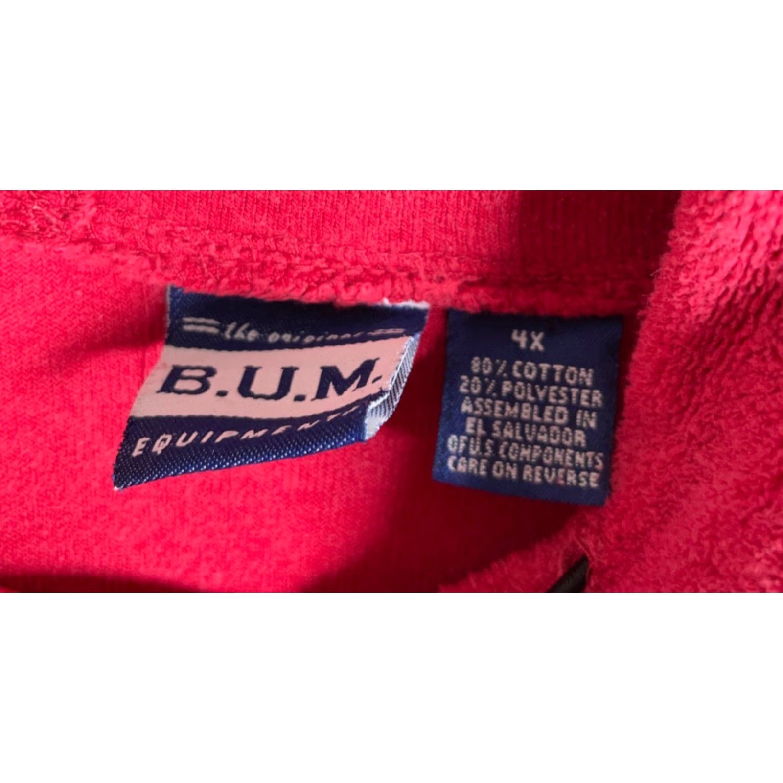 Vintage BUM Equipment Hoodie Adult 4X Red Terry Cloth Sweatshirt Ski Bum Beach Towel Vintage No Size US XXL / EU 58 / 5 - 3 Thumbnail
