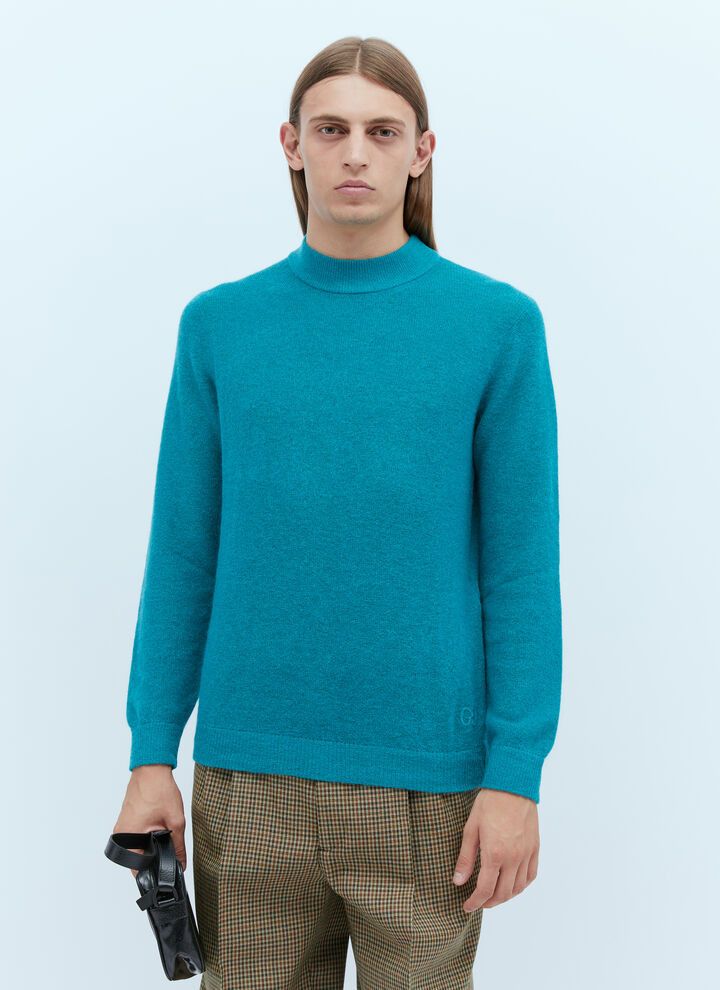 Gucci o1s1wg110925 Logo Embroidery Knit Sweater in Blue Size US XL / EU 56 / 4 - 2 Thumbnail