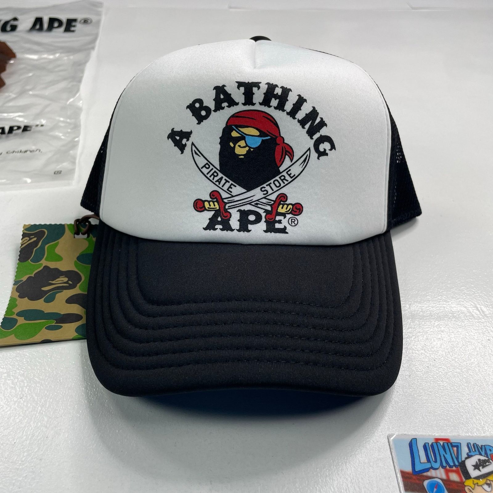 Bape BAPE Pirate Logo Trucker Hat Size ONE SIZE - 1 Thumbnail