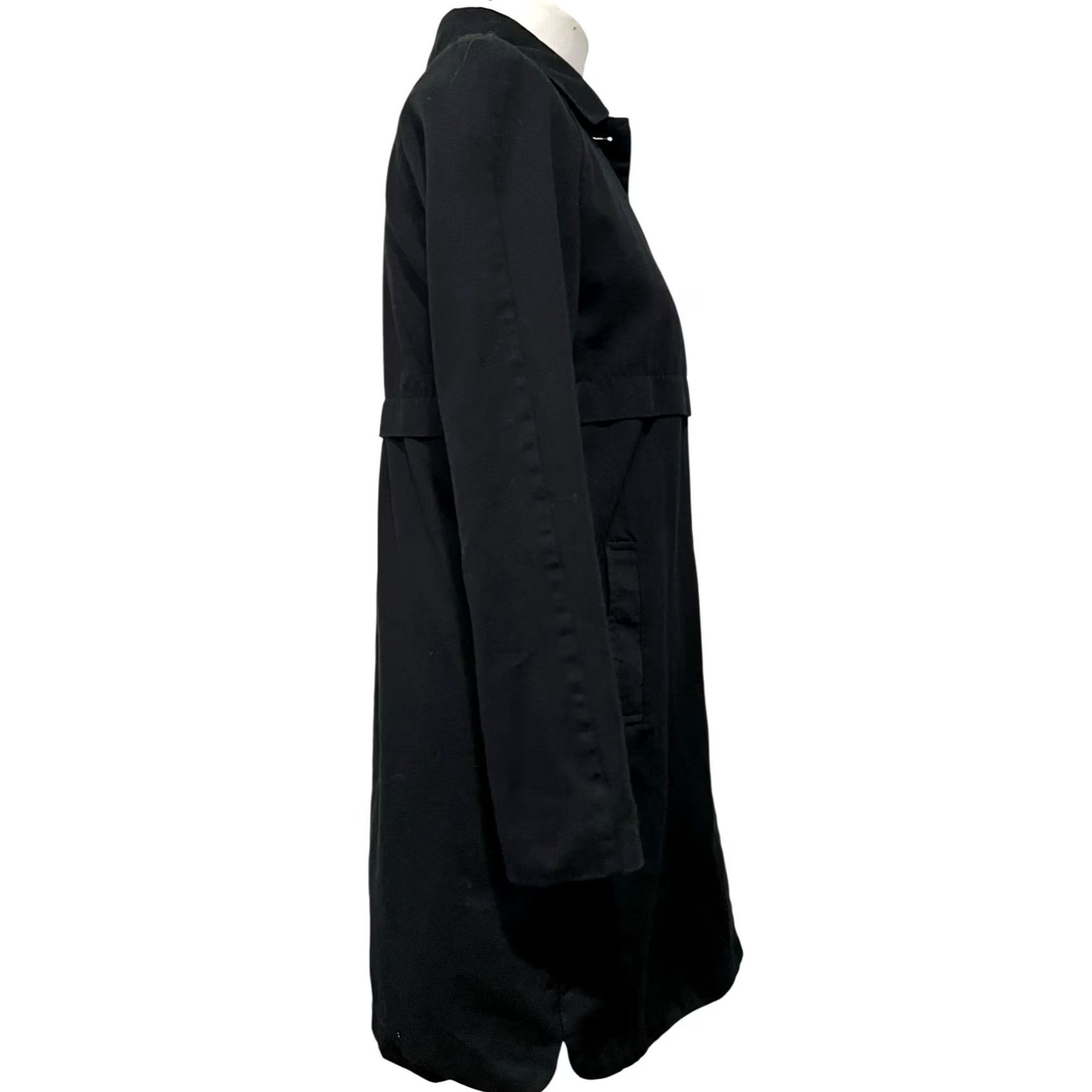 Merona VINTAGE Merona Jacket Black Cotton Button-Front Office Sz S Mid-Length Trench Coat Womens Size S / US 4 / IT 40 - 5 Thumbnail
