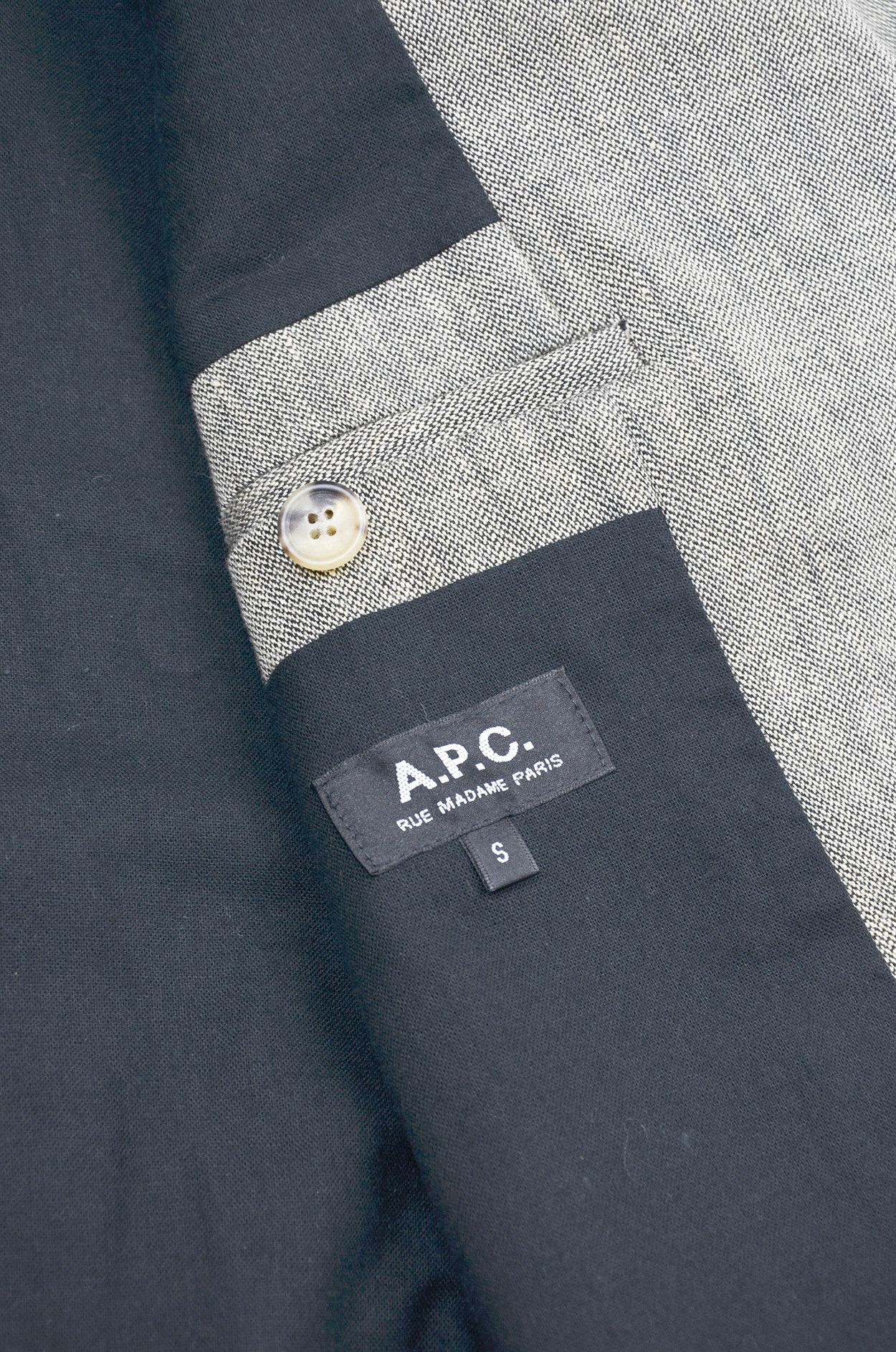 A.P.C. A.P.C. Linen Wool Blazer Beige Textured Jacke - Size S Size 38R - 8 Thumbnail