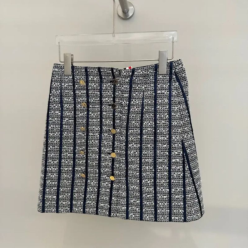 Thom Browne Thom Browne A-Line Skirt in Blue-Grey 0089 Size 23" - 1 Thumbnail