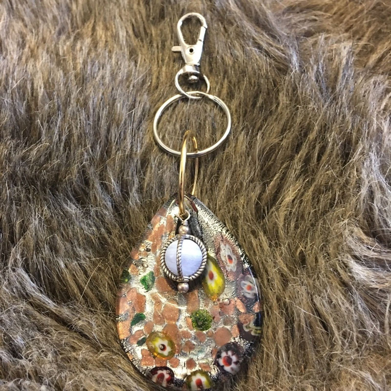 Handmade Vintage repurpose salvaged estate gem keychain Size ONE SIZE - 4 Thumbnail
