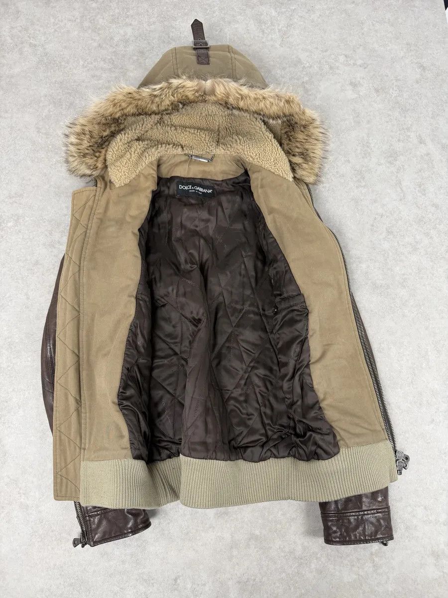 Dolce & Gabbana AW2005 Dolce & Gabbana Brown Fur Hooded Buffalo Leather Jacket Size US M / EU 48-50 / 2 - 11 Thumbnail
