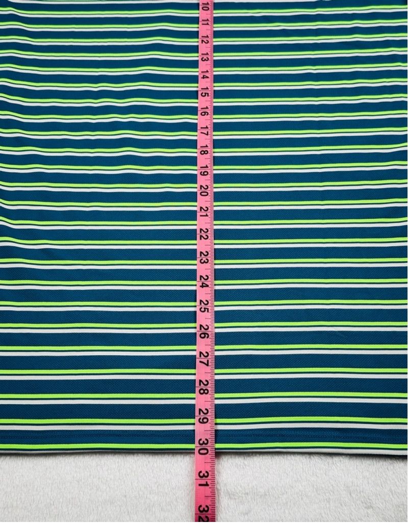 G/FORE G/Fore Mens Large Blue Green Stripe Golf Jersey Polo Shirt Size US L / EU 52-54 / 3 - 11 Thumbnail