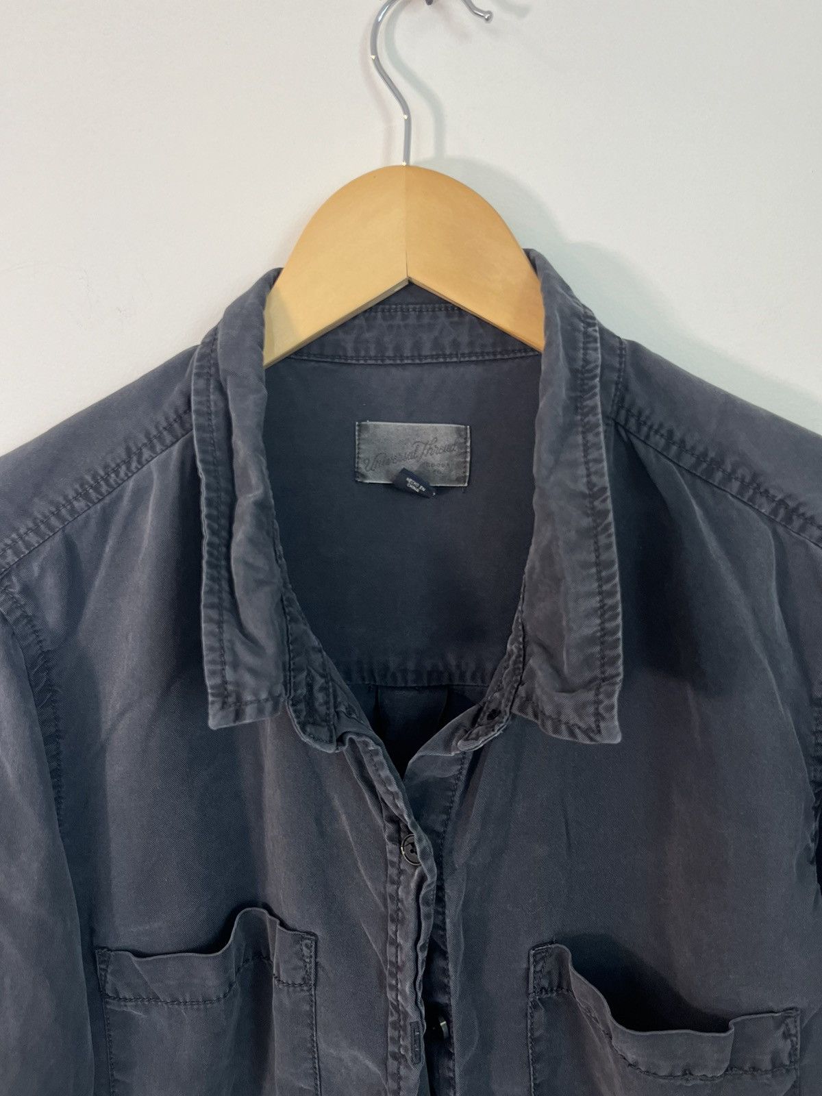 Vintage Sun Faded Blank Black Distressed Button Shirt Size US L / EU 52-54 / 3 - 3 Thumbnail