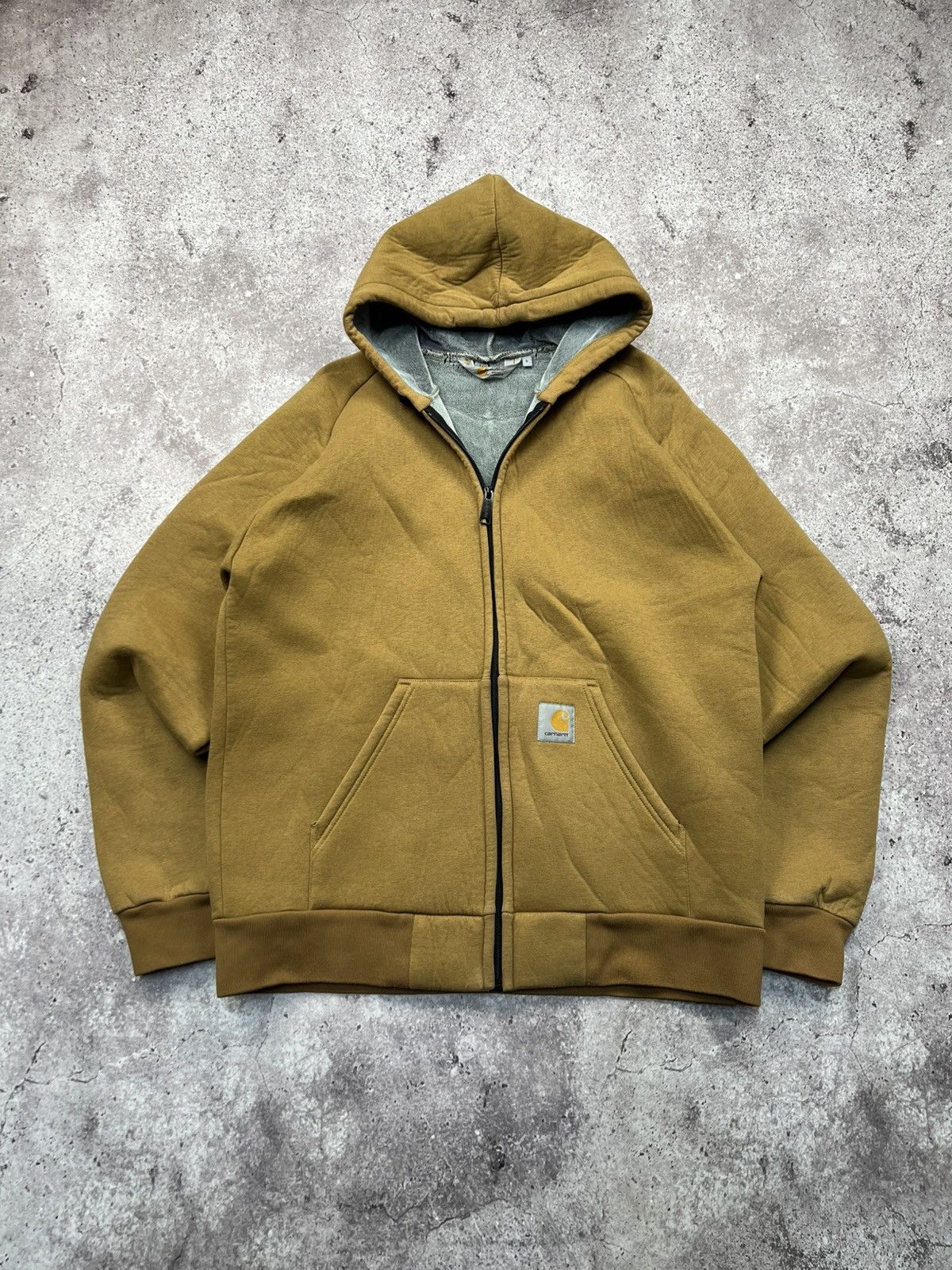 Carhartt Vtg Carhartt Thermal Lined Hoodie Zip Up Sweater thrashed Size US L / EU 52-54 / 3 - 1 Thumbnail