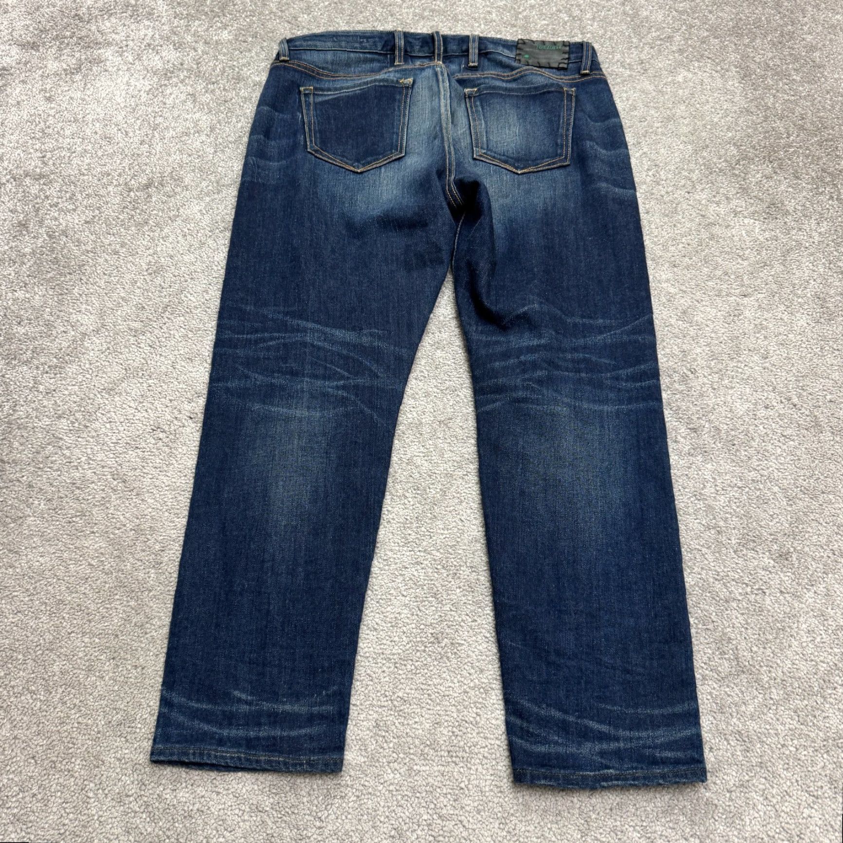 Denime Tortoise Selvedge Denim Jeans Women's 29 Mid Rise Distressed Blue Casual Straight Leg Streetwear Size 29" - 2 Thumbnail