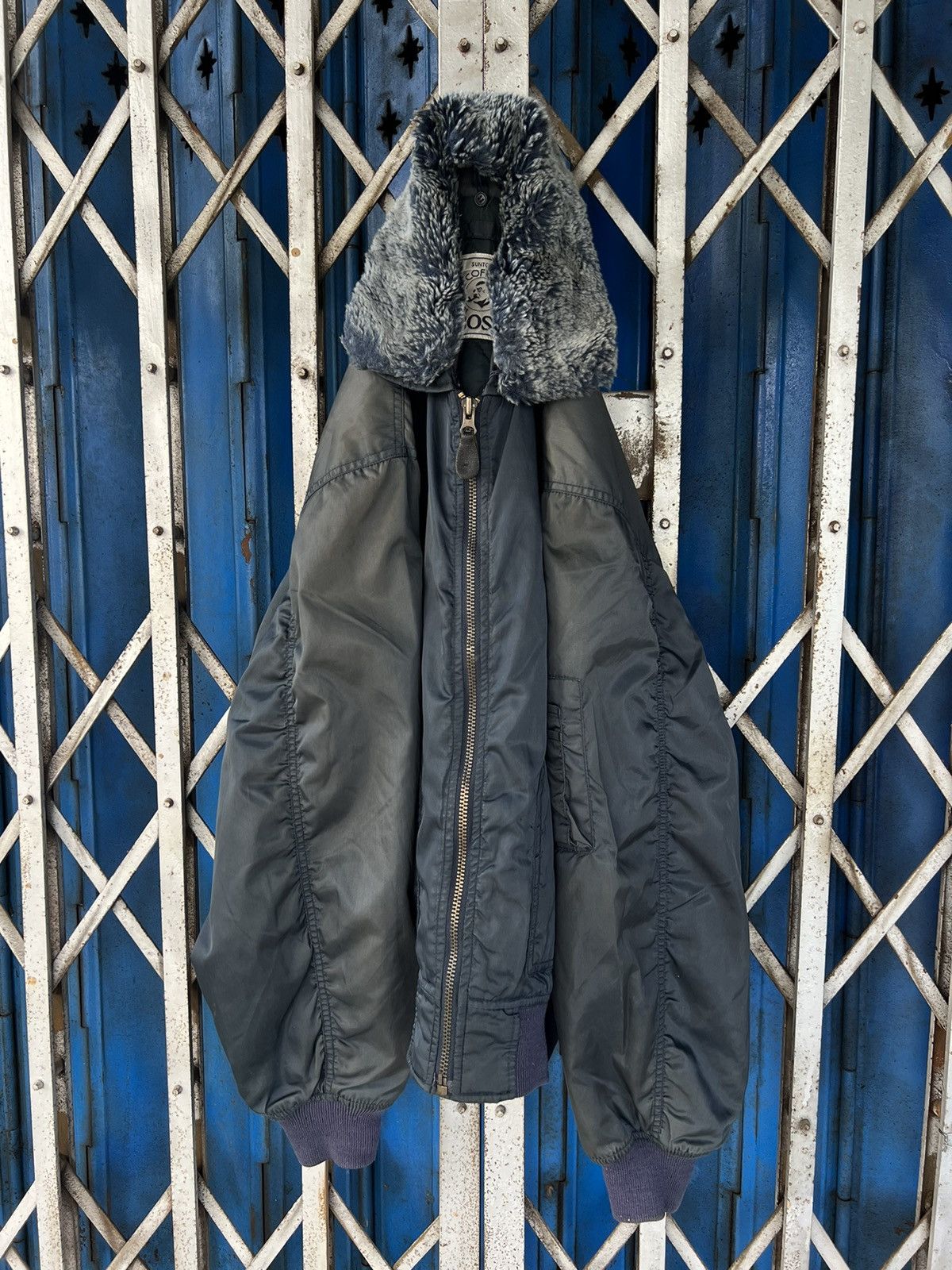 Vintage Vintage Boss Coffee Bomber Fur Flight Jacket Size US M / EU 48-50 / 2 - 7 Thumbnail