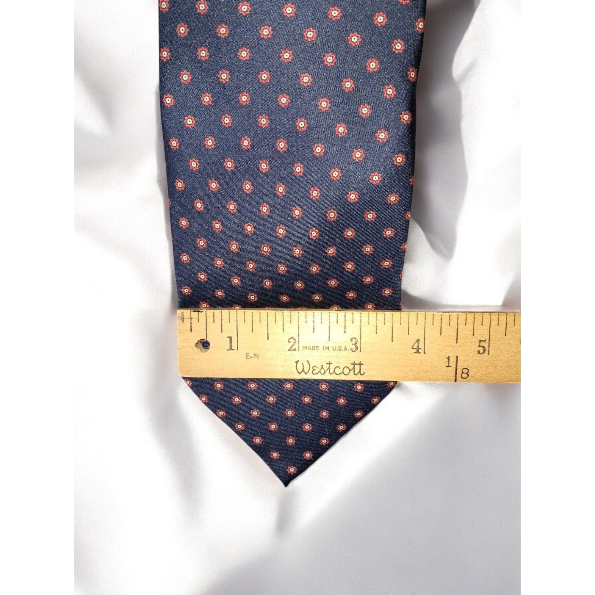 Other Antiche Seterie Fiorentine Blue Patterned 100% Silk Tie Made Size ONE SIZE - 8 Thumbnail