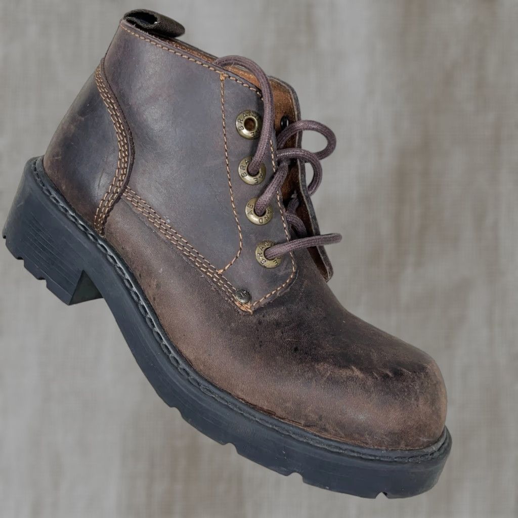 American Eagle Outfitters VINTAGE American Eagle Outfitters Boots Women Size 6 Leather Ankle Lace Up Chunky Brown Oxford 00s Y2K Size US 6 / IT 36 - 1 Thumbnail