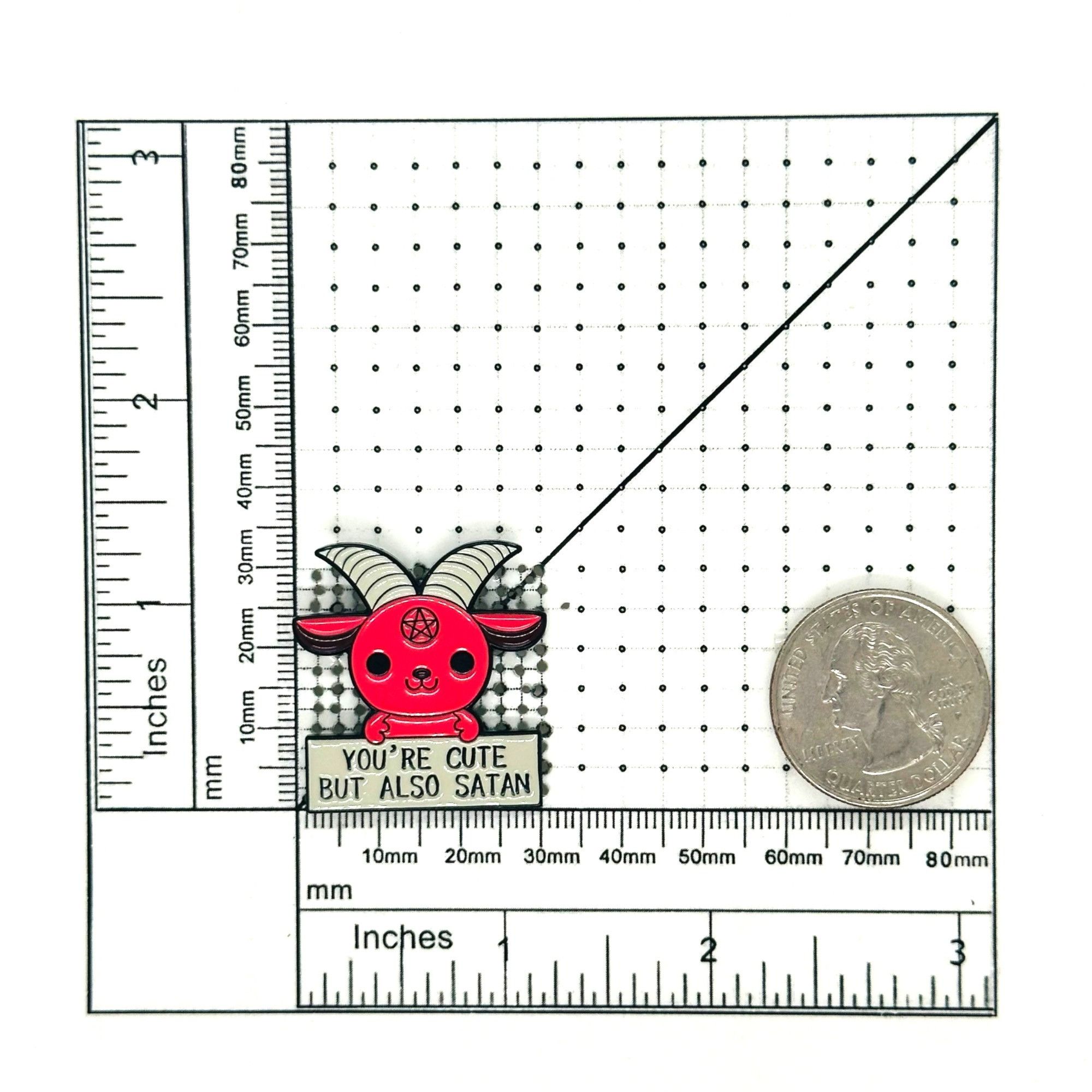 Other ⭐Cute but Satan Goat Pentagram Gothic Dark Evil Metal Pin Ba Size ONE SIZE - 8 Thumbnail