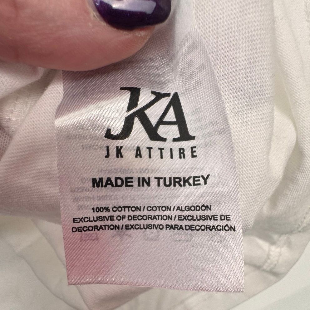 Other Men's JK Attire Falling White & Blue Cotton T-Shirt Size L Size US L / EU 52-54 / 3 - 5 Thumbnail