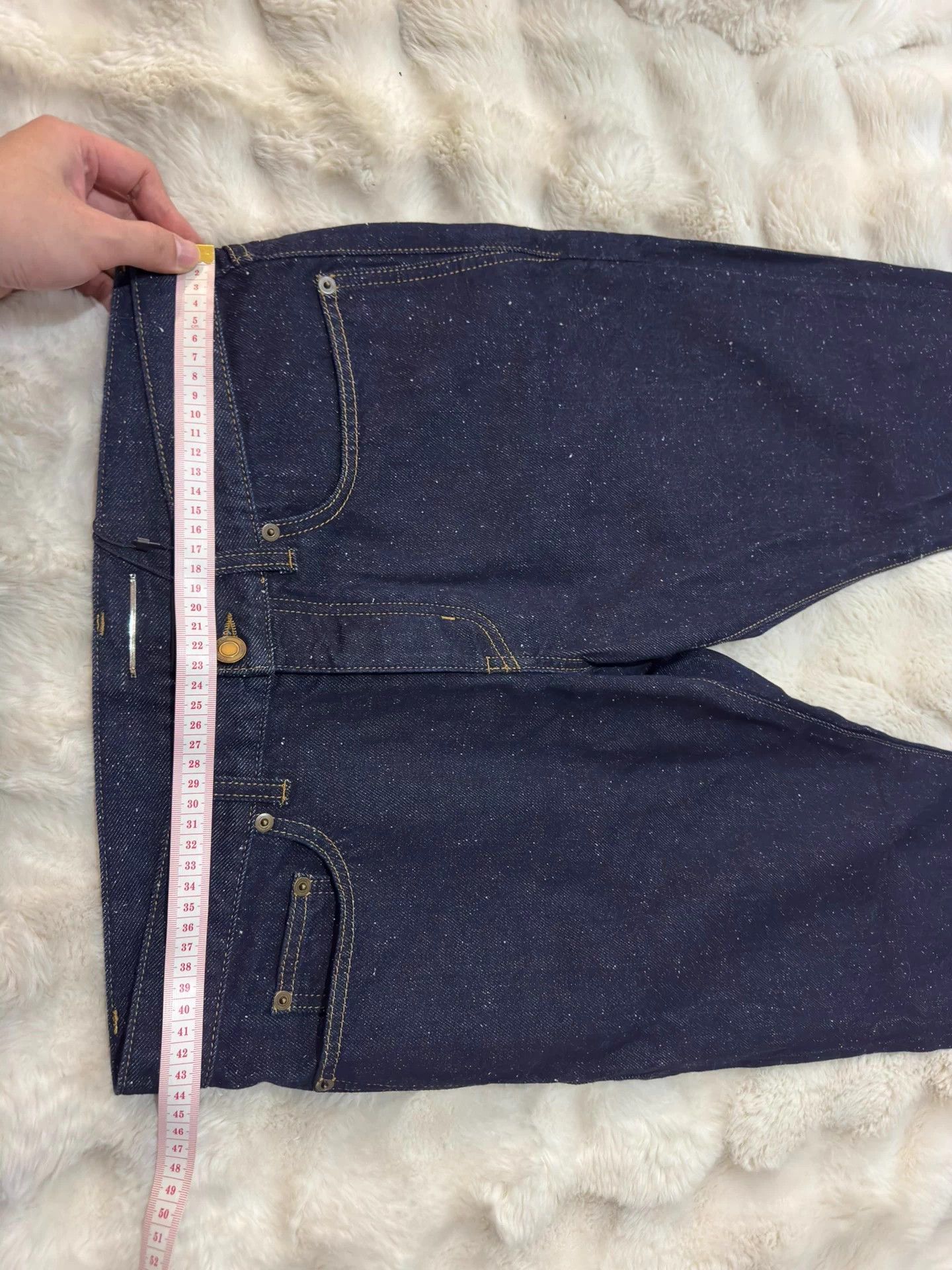 Yves Saint Laurent YSL Stellar Deep Blue Star Relaxed Straight 31/32 Jeans Size US 31 - 6 Thumbnail