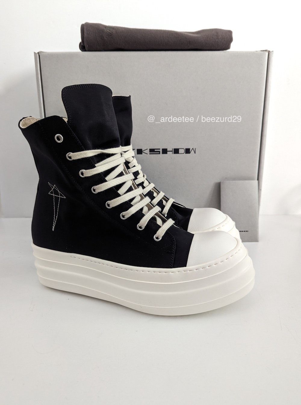 Rick Owens Drkshdw *NEW* SS20 PENTAGRAM DOUBLE BUMPER RAMONES HIGH