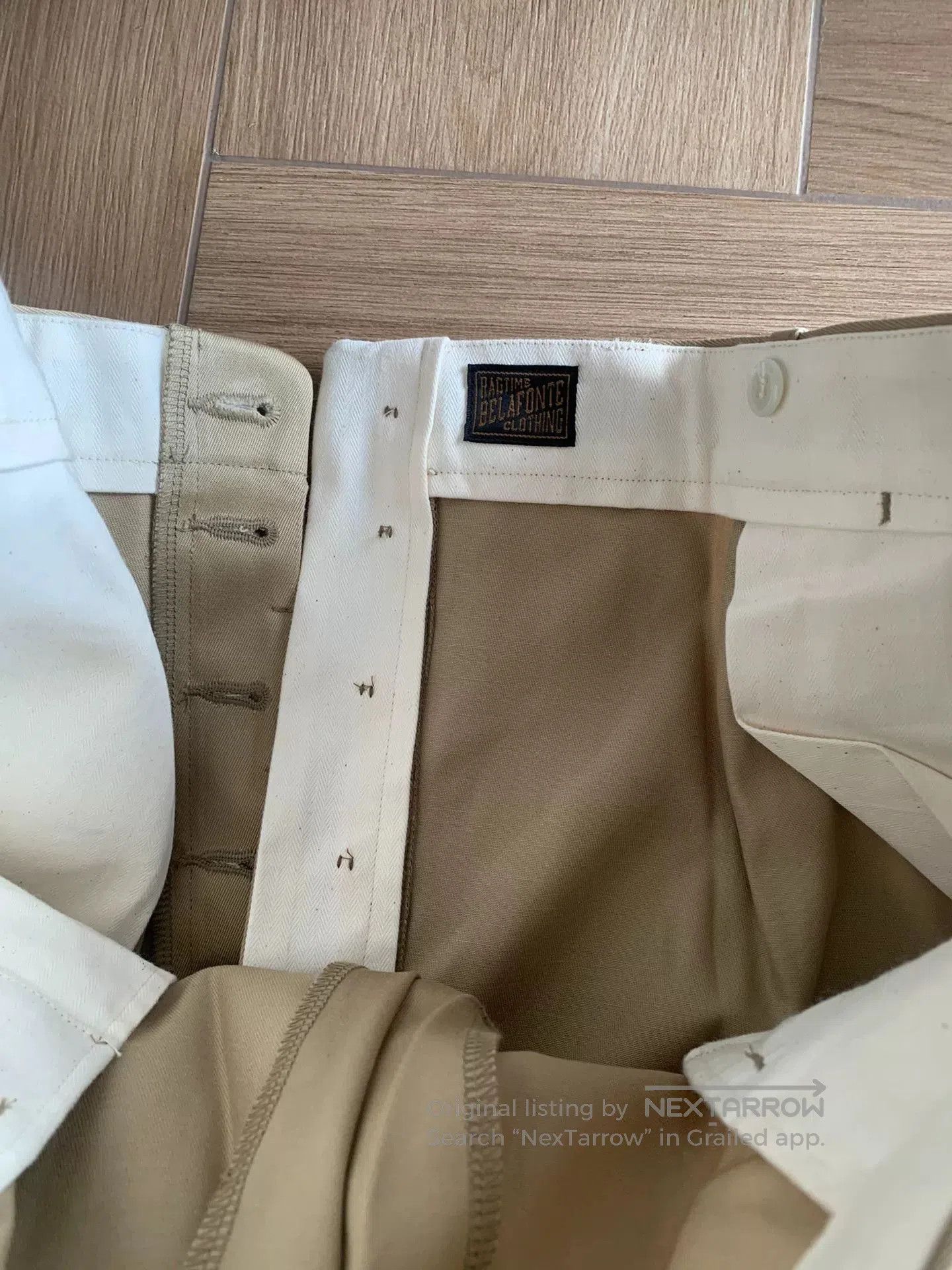 Japanese Brand beige wide. Size US 34 / EU 50 - 6 Thumbnail