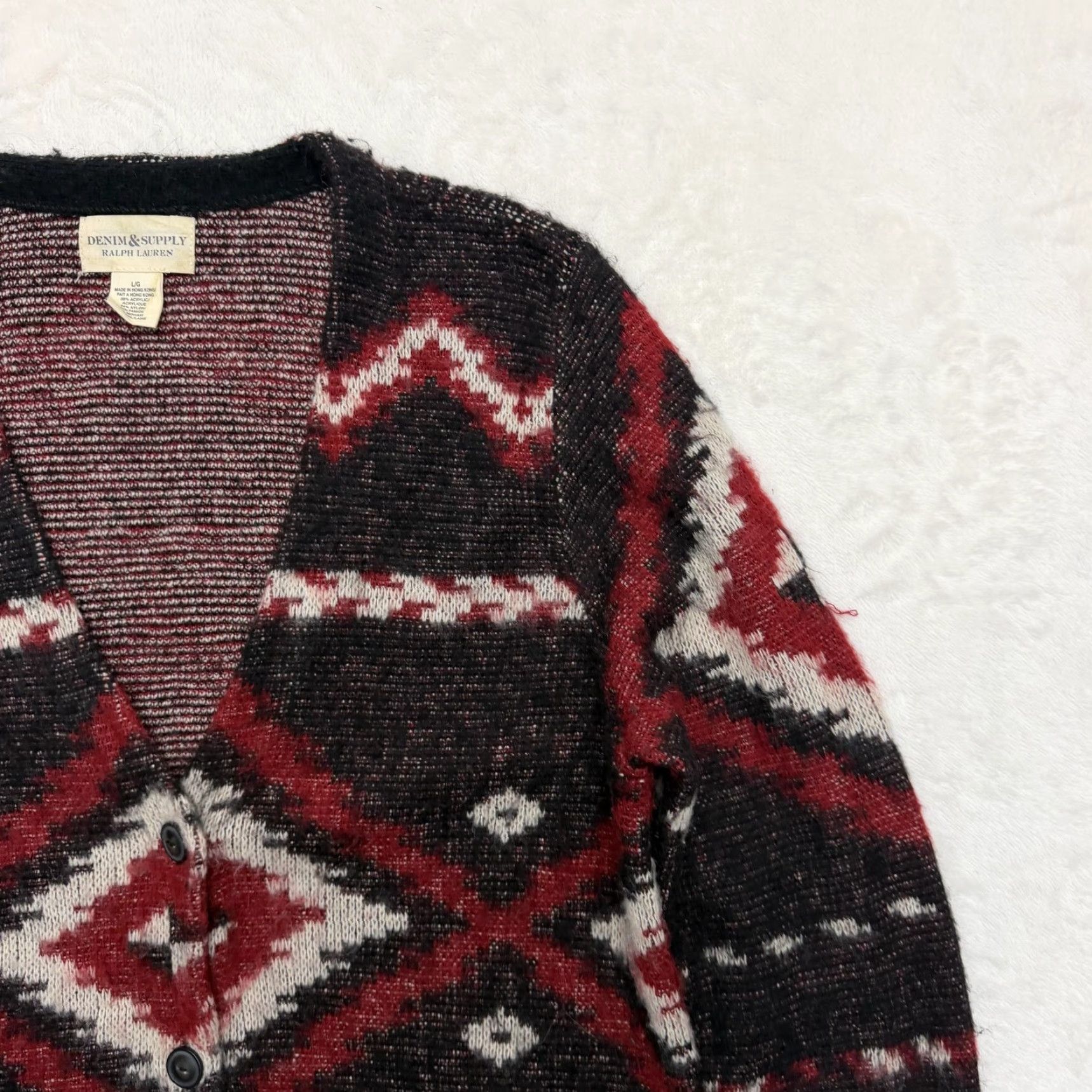 Vintage VINTAGE Denim & Supply Ralph Lauren Cardigan Sweater Womens Large Black Aztec Western Size L / US 10 / IT 46 - 3 Thumbnail