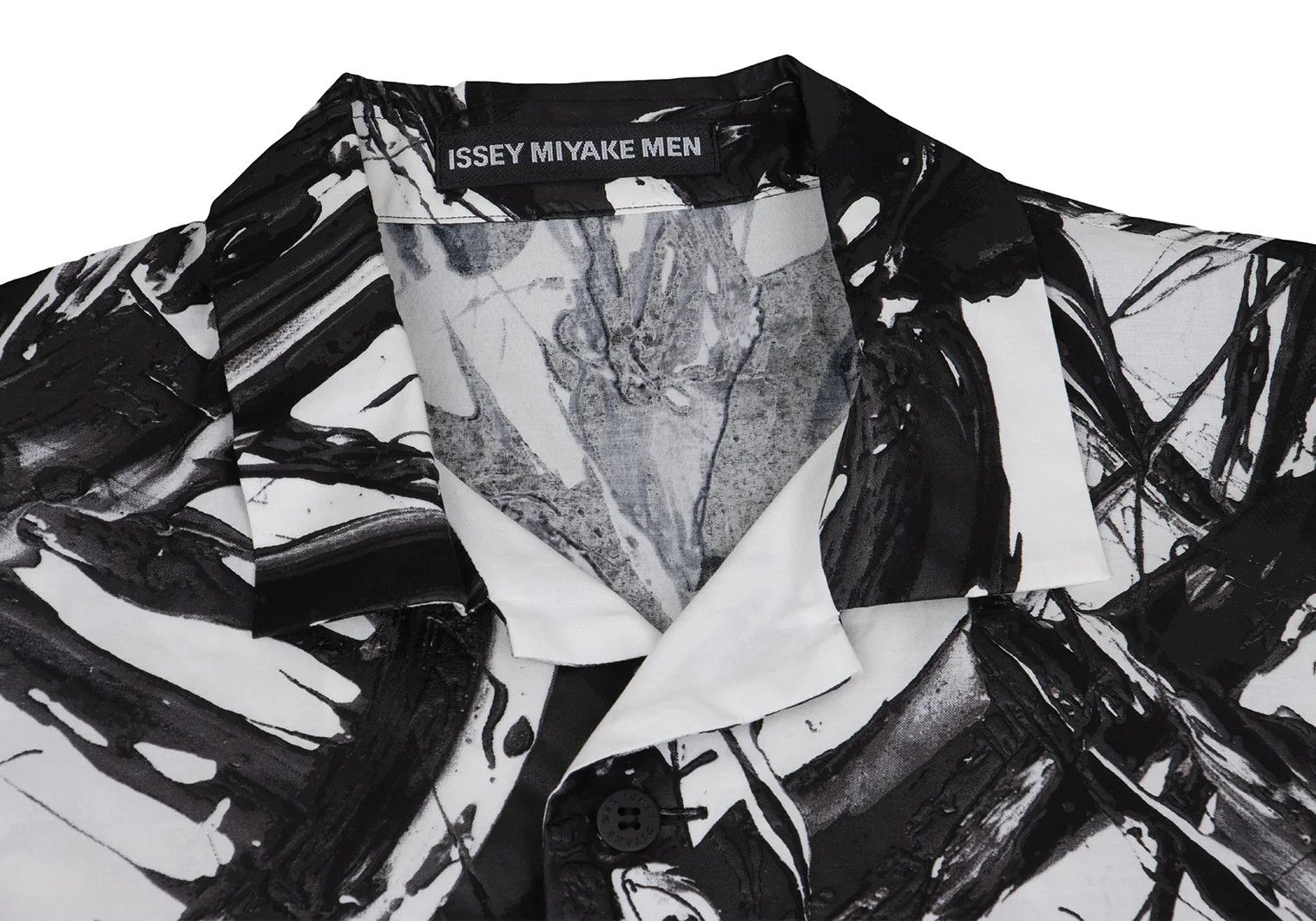 Issey Miyake Cotton Paint Design Short Sleeve Shirt in Black and White Size US S / EU 44-46 / 1 - 3 Thumbnail