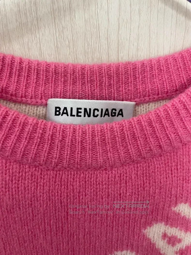 Balenciaga Balenciaga Pink logo sweater Size US S / EU 44-46 / 1 - 3 Thumbnail