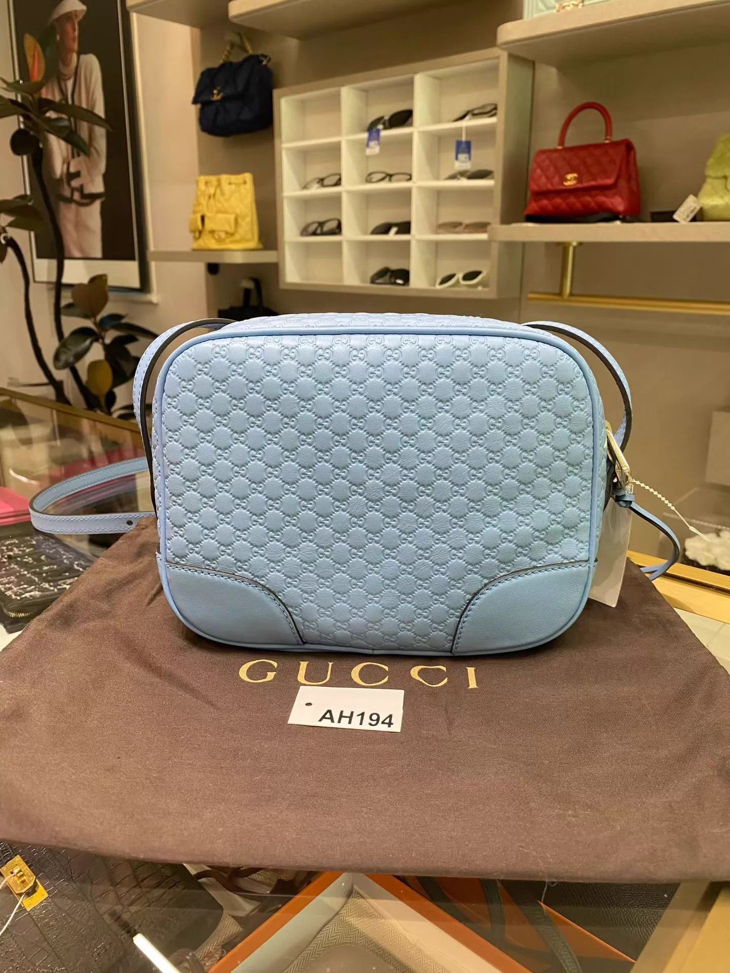 Gucci Gucci Bree Camera Bag Light Blue MicroGG Calfskin 023 Size ONE SIZE - 3 Thumbnail