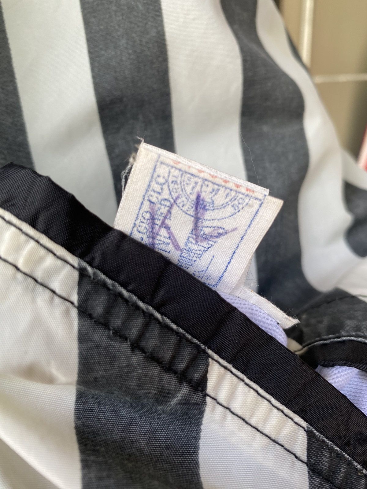 Vintage NFIOA Black and White Striped Bomber Jacket. Size US XL / EU 56 / 4 - 10 Thumbnail